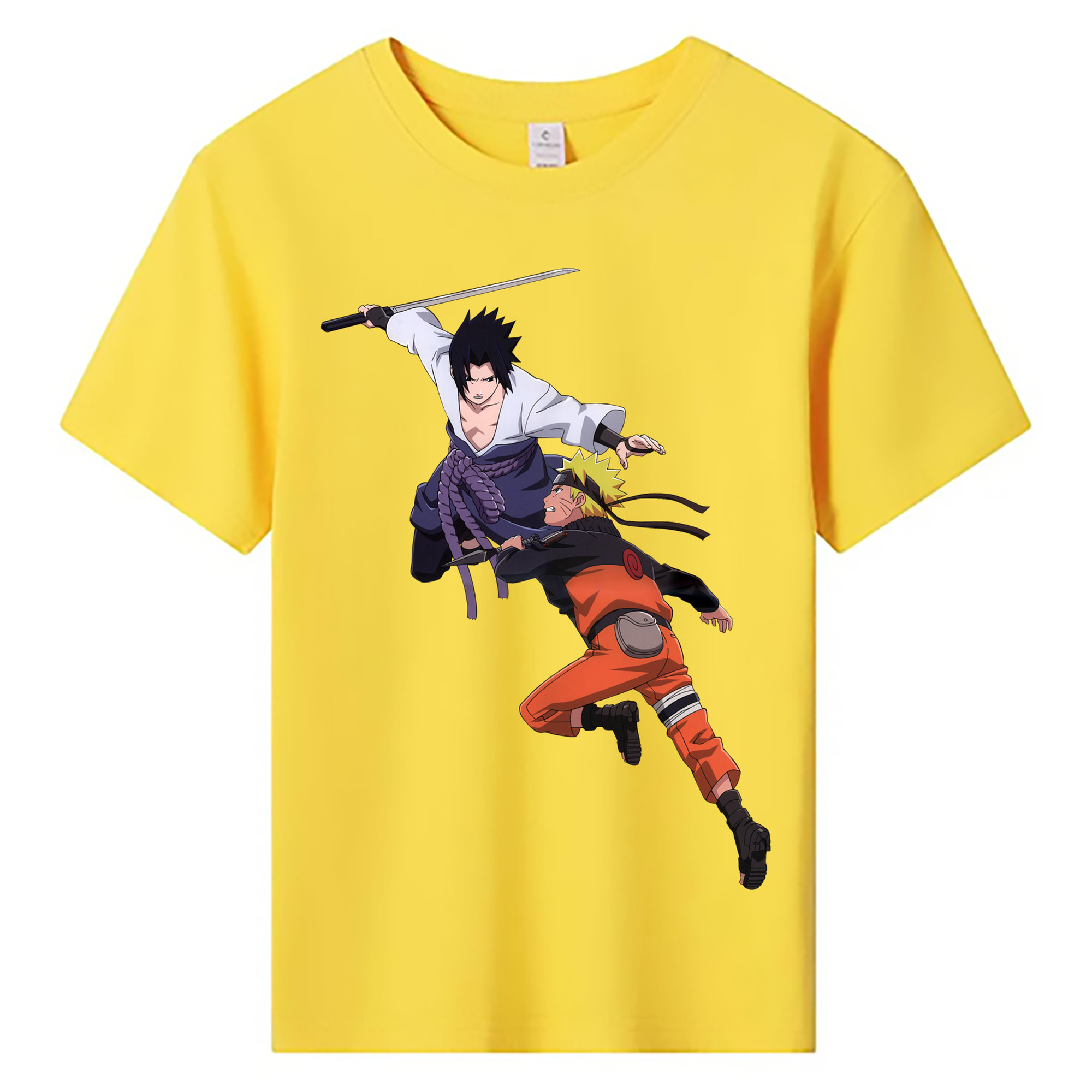 （画像用） NARUTO -ナルト- うちは サスケ Uchiha Sasuke 綿100％キッズTシャツ（フロントプリント）