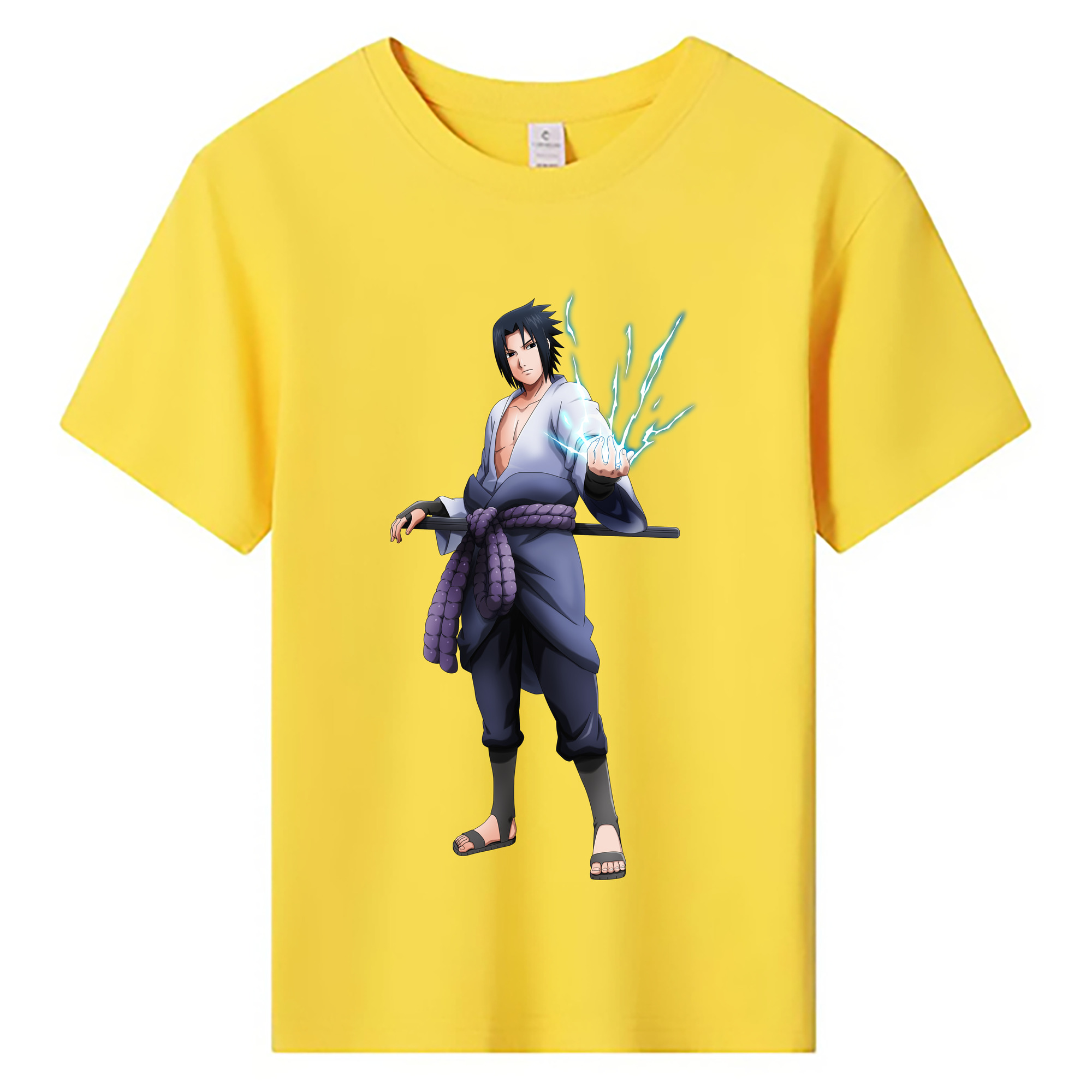 （画像用） NARUTO -ナルト- うちは サスケ Uchiha Sasuke 綿100％キッズTシャツ（フロントプリント）