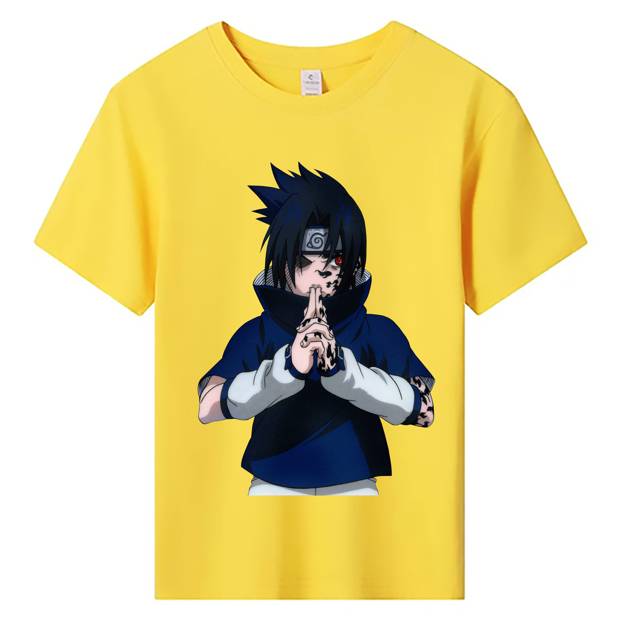 （画像用） NARUTO -ナルト- うちは サスケ Uchiha Sasuke 綿100％キッズTシャツ（フロントプリント）