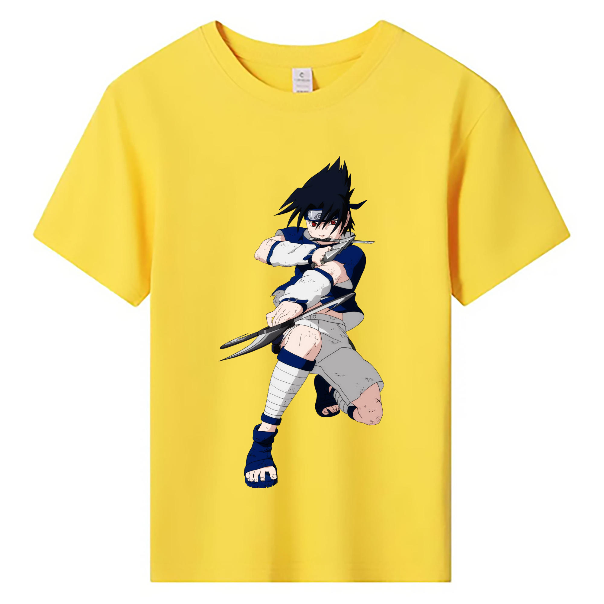 （画像用） NARUTO -ナルト- うちは サスケ Uchiha Sasuke 綿100％キッズTシャツ（フロントプリント）