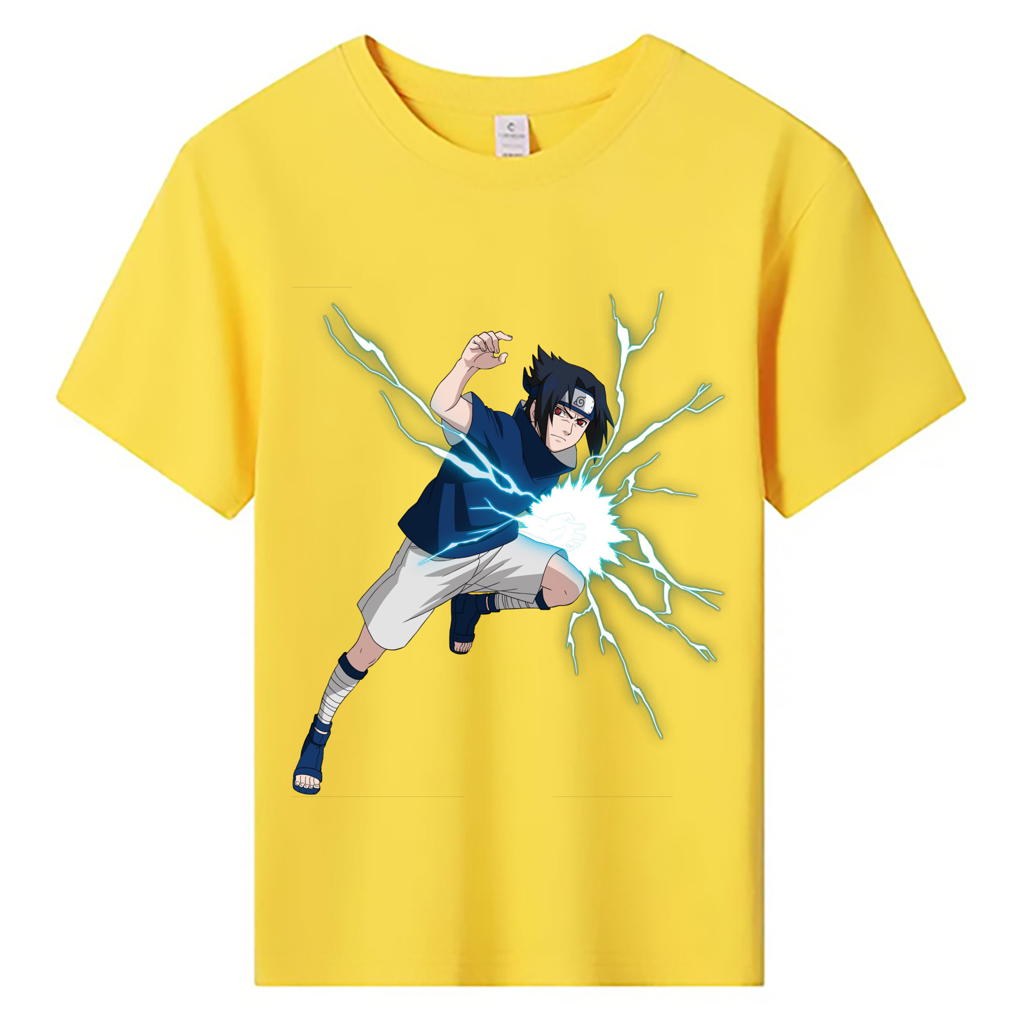 （画像用） NARUTO -ナルト- うちは サスケ Uchiha Sasuke 綿100％キッズTシャツ（フロントプリント）