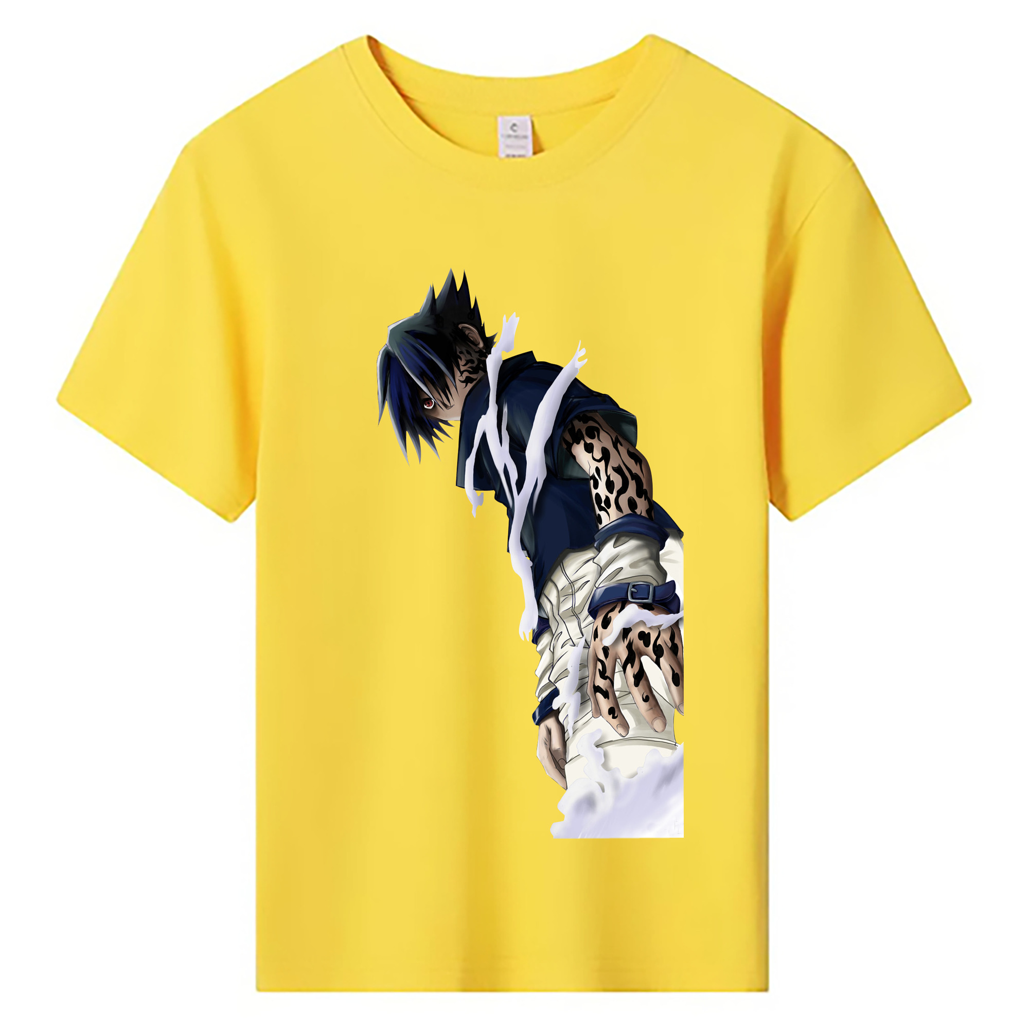 （画像用） NARUTO -ナルト- うちは サスケ Uchiha Sasuke 綿100％キッズTシャツ（フロントプリント）