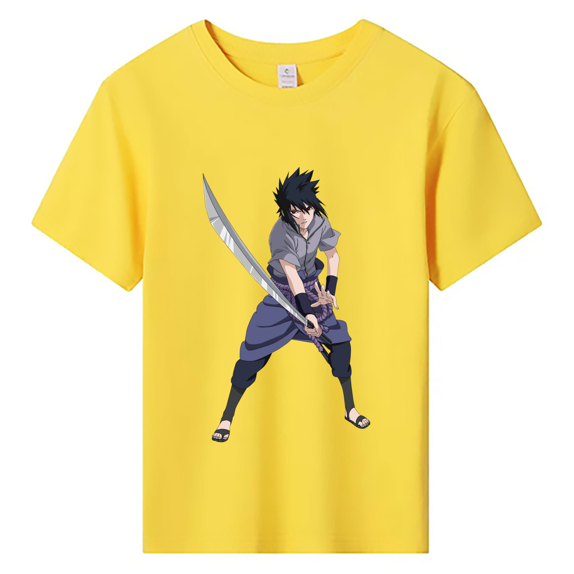 （画像用） NARUTO -ナルト- うちは サスケ Uchiha Sasuke 綿100％キッズTシャツ（フロントプリント）