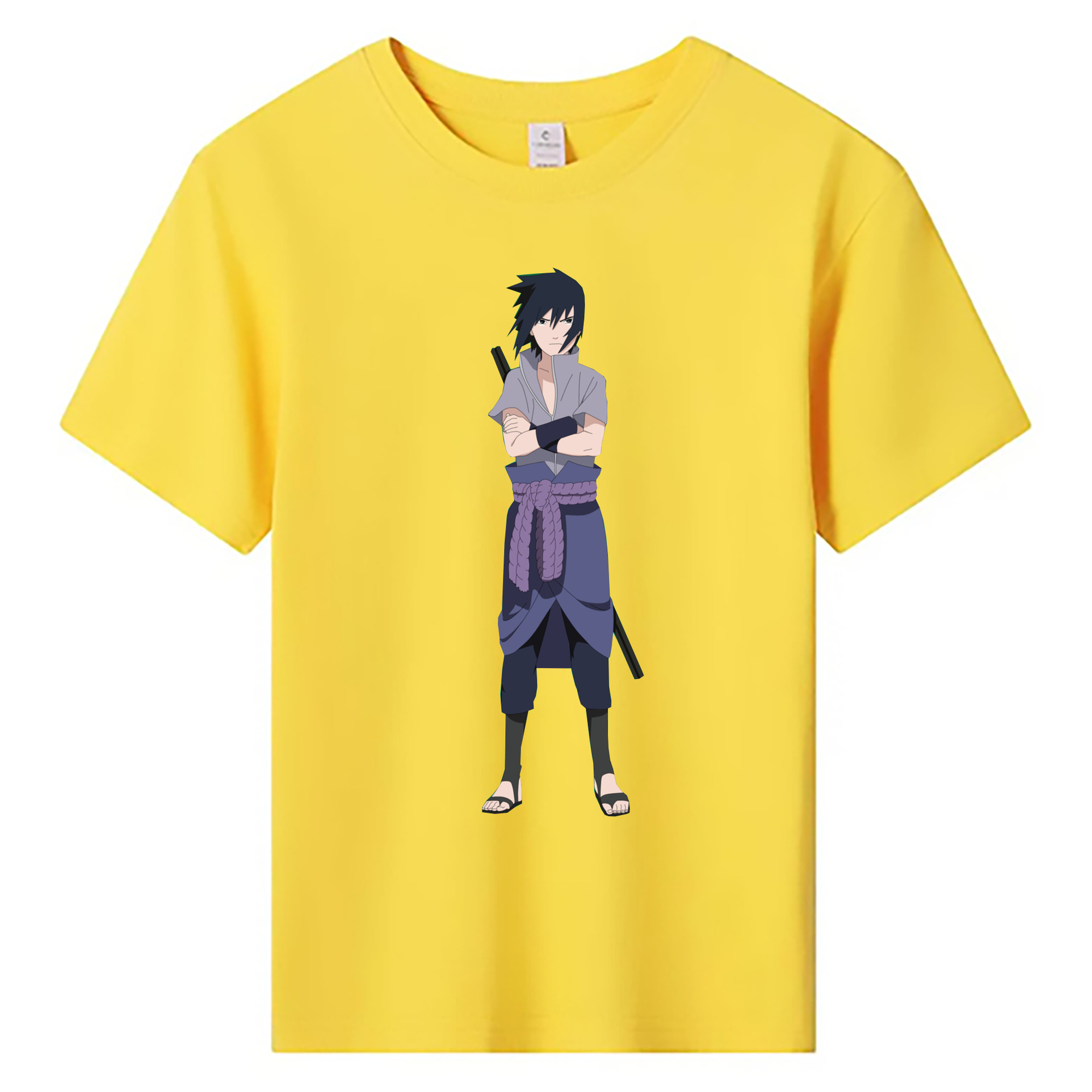 （画像用） NARUTO -ナルト- うちは サスケ Uchiha Sasuke 綿100％キッズTシャツ（フロントプリント）