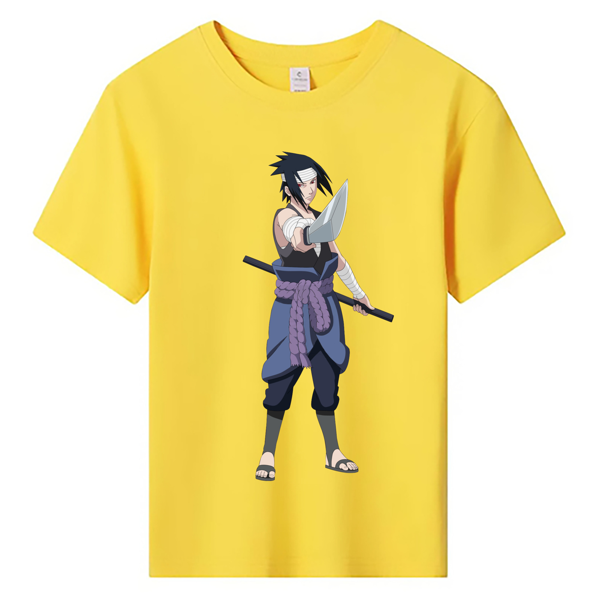 （画像用） NARUTO -ナルト- うちは サスケ Uchiha Sasuke 綿100％キッズTシャツ（フロントプリント）