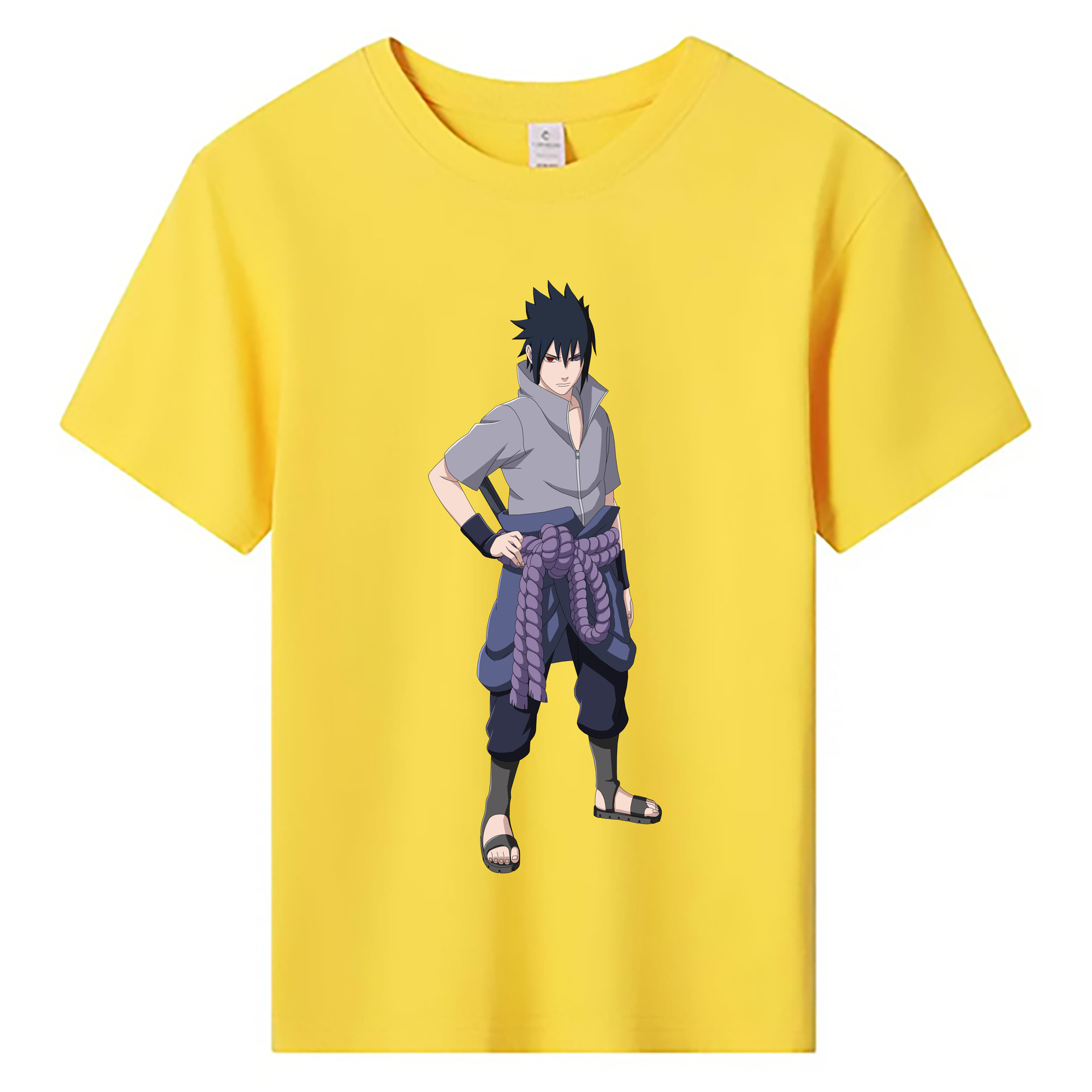 （画像用） NARUTO -ナルト- うちは サスケ Uchiha Sasuke 綿100％キッズTシャツ（フロントプリント）
