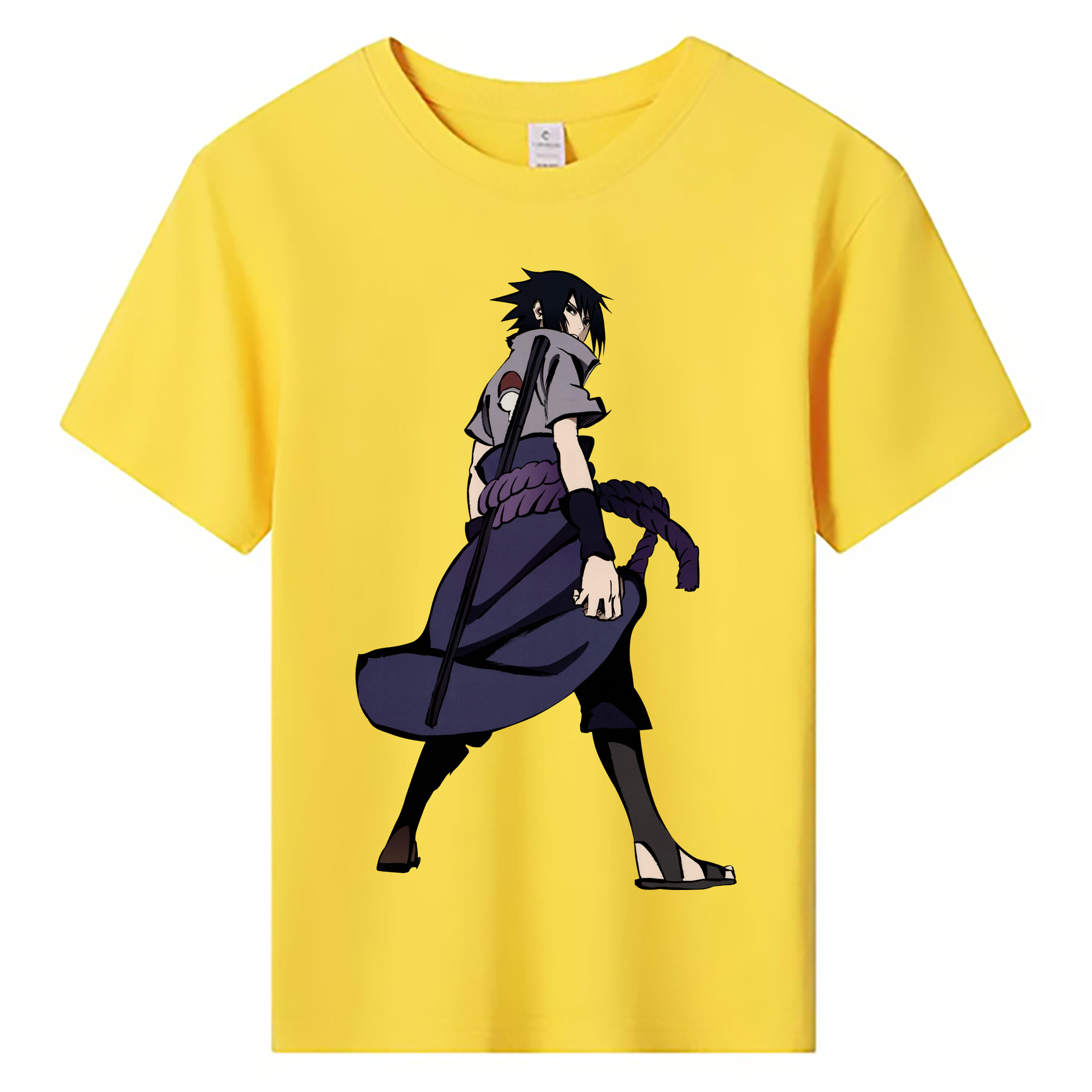 （画像用） NARUTO -ナルト- うちは サスケ Uchiha Sasuke 綿100％キッズTシャツ（フロントプリント）