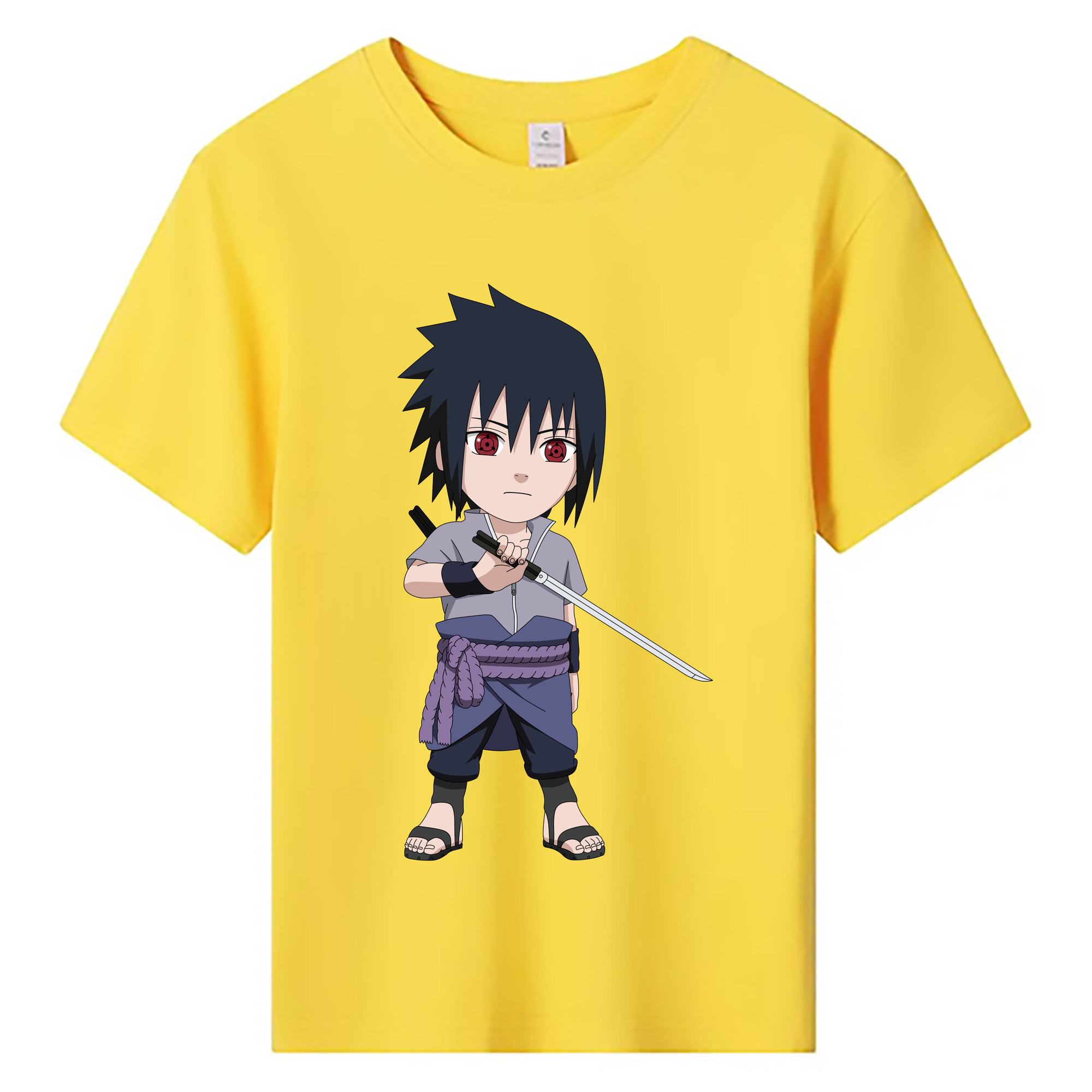 （画像用） NARUTO -ナルト- うちは サスケ Uchiha Sasuke 綿100％キッズTシャツ（フロントプリント）