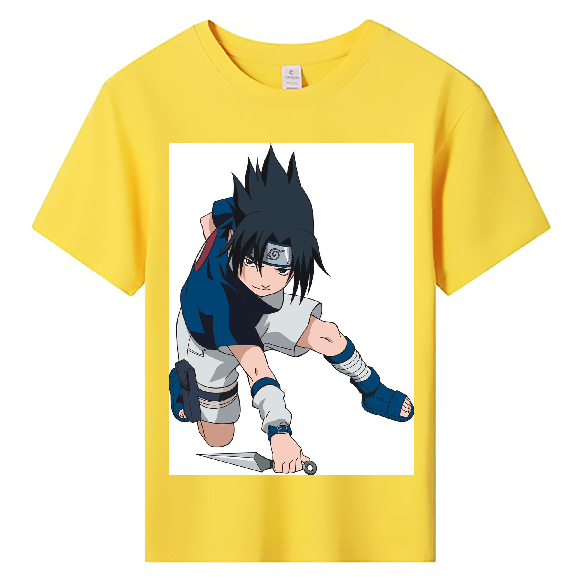 （画像用） NARUTO -ナルト- うちは サスケ Uchiha Sasuke 綿100％キッズTシャツ（フロントプリント）
