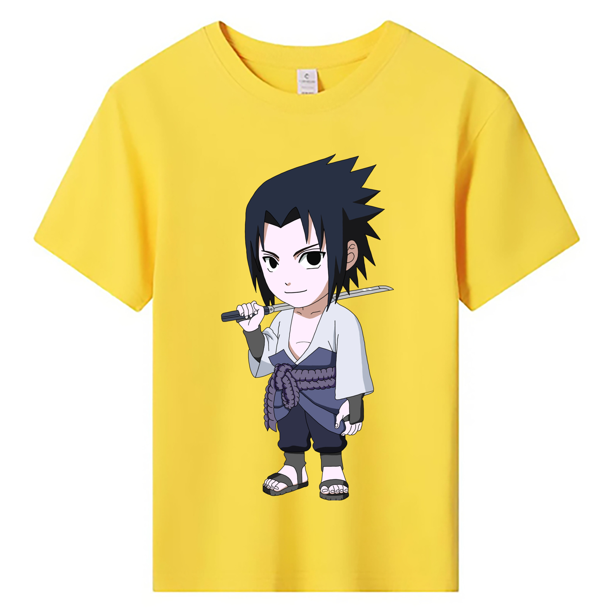 （画像用） NARUTO -ナルト- うちは サスケ Uchiha Sasuke 綿100％キッズTシャツ（フロントプリント）