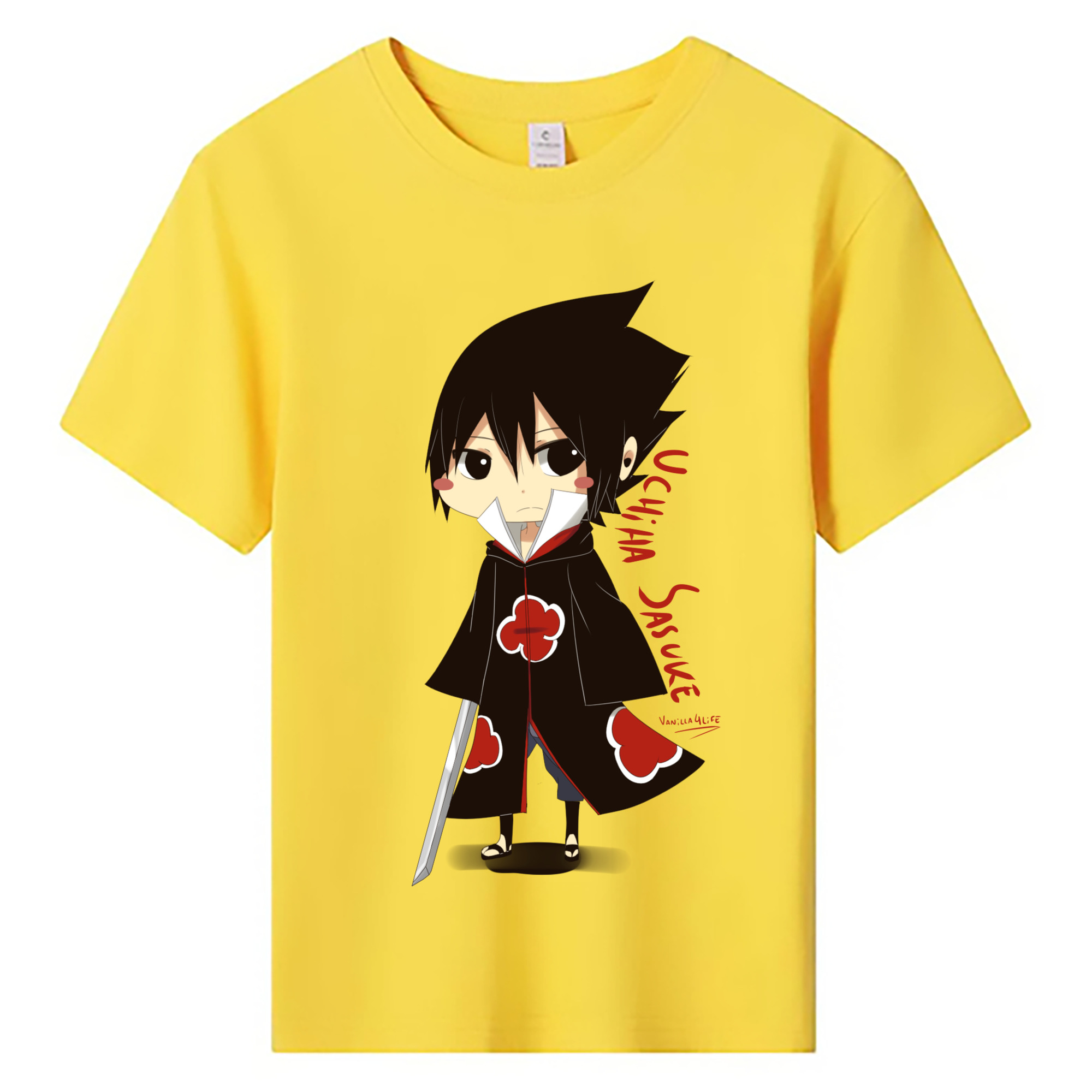 （画像用） NARUTO -ナルト- うちは サスケ Uchiha Sasuke 綿100％キッズTシャツ（フロントプリント）