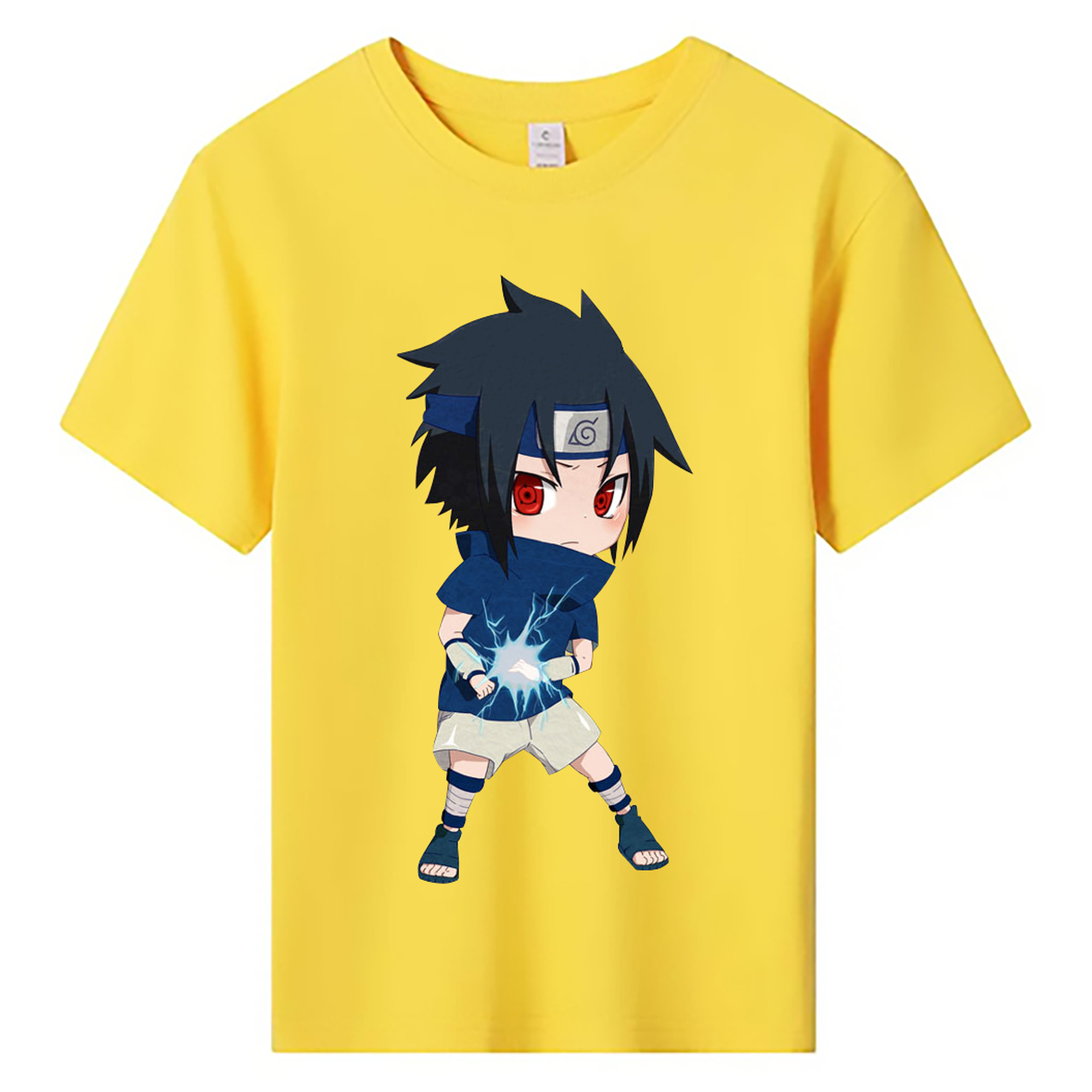 （画像用） NARUTO -ナルト- うちは サスケ Uchiha Sasuke 綿100％キッズTシャツ（フロントプリント）
