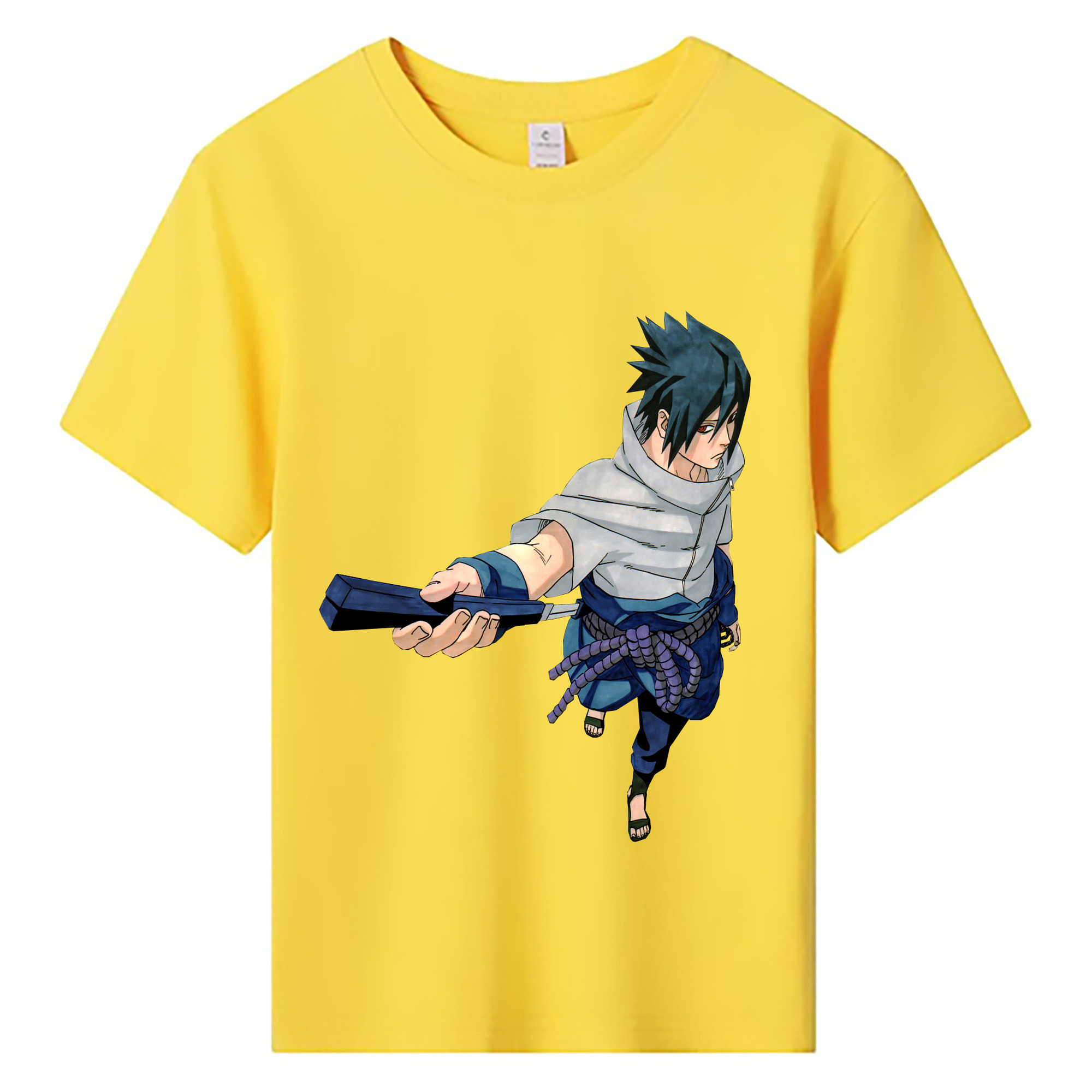 （画像用） NARUTO -ナルト- うちは サスケ Uchiha Sasuke 綿100％キッズTシャツ（フロントプリント）