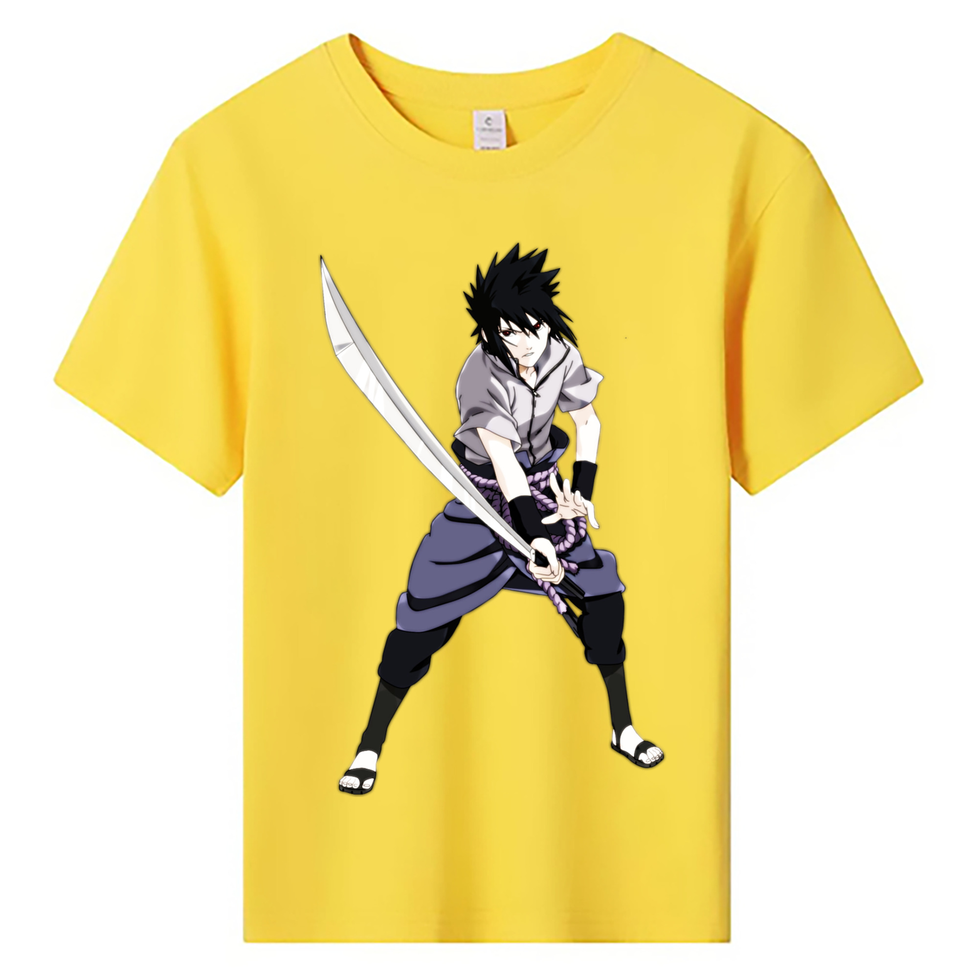 （画像用） NARUTO -ナルト- うちは サスケ Uchiha Sasuke 綿100％キッズTシャツ（フロントプリント）