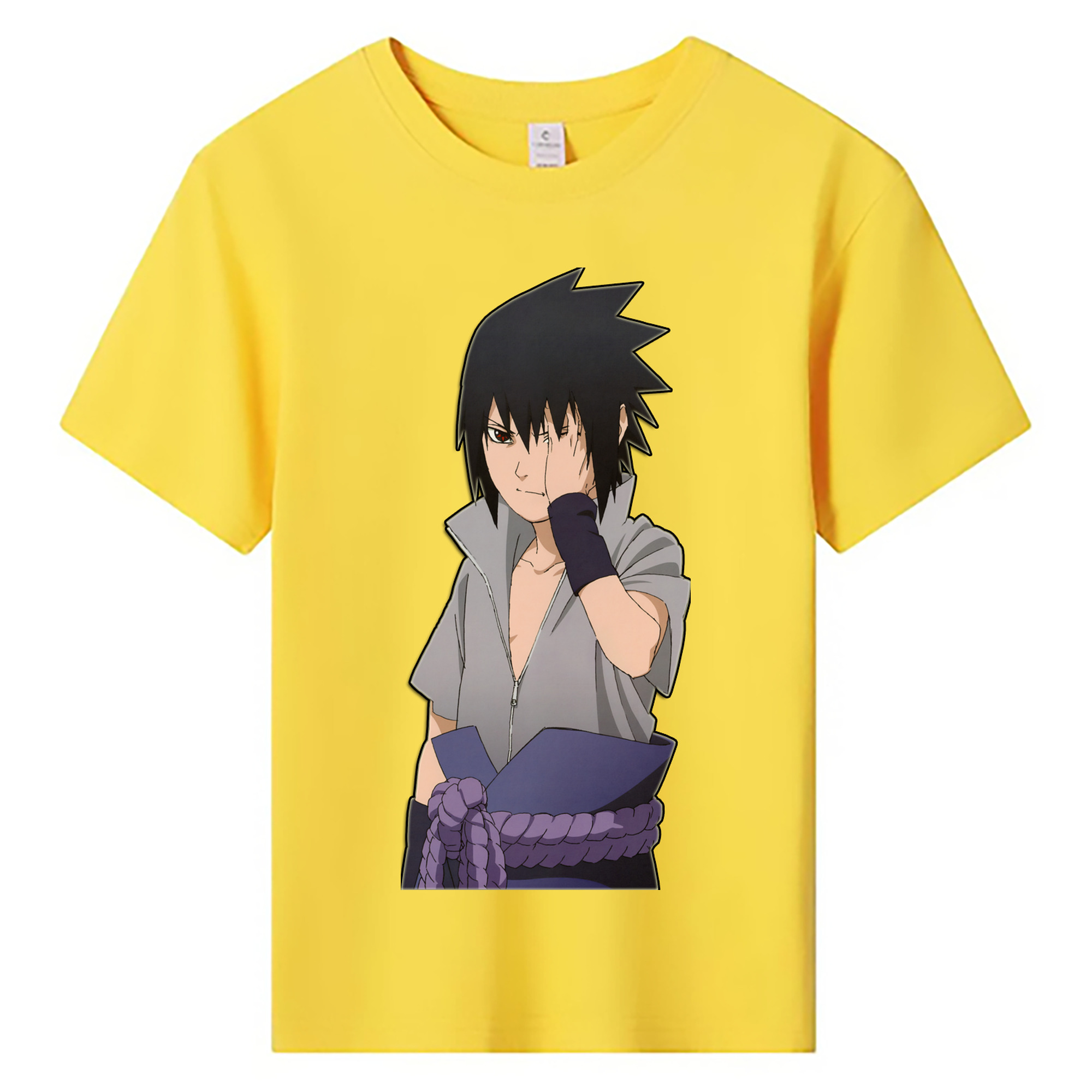 （画像用） NARUTO -ナルト- うちは サスケ Uchiha Sasuke 綿100％キッズTシャツ（フロントプリント）