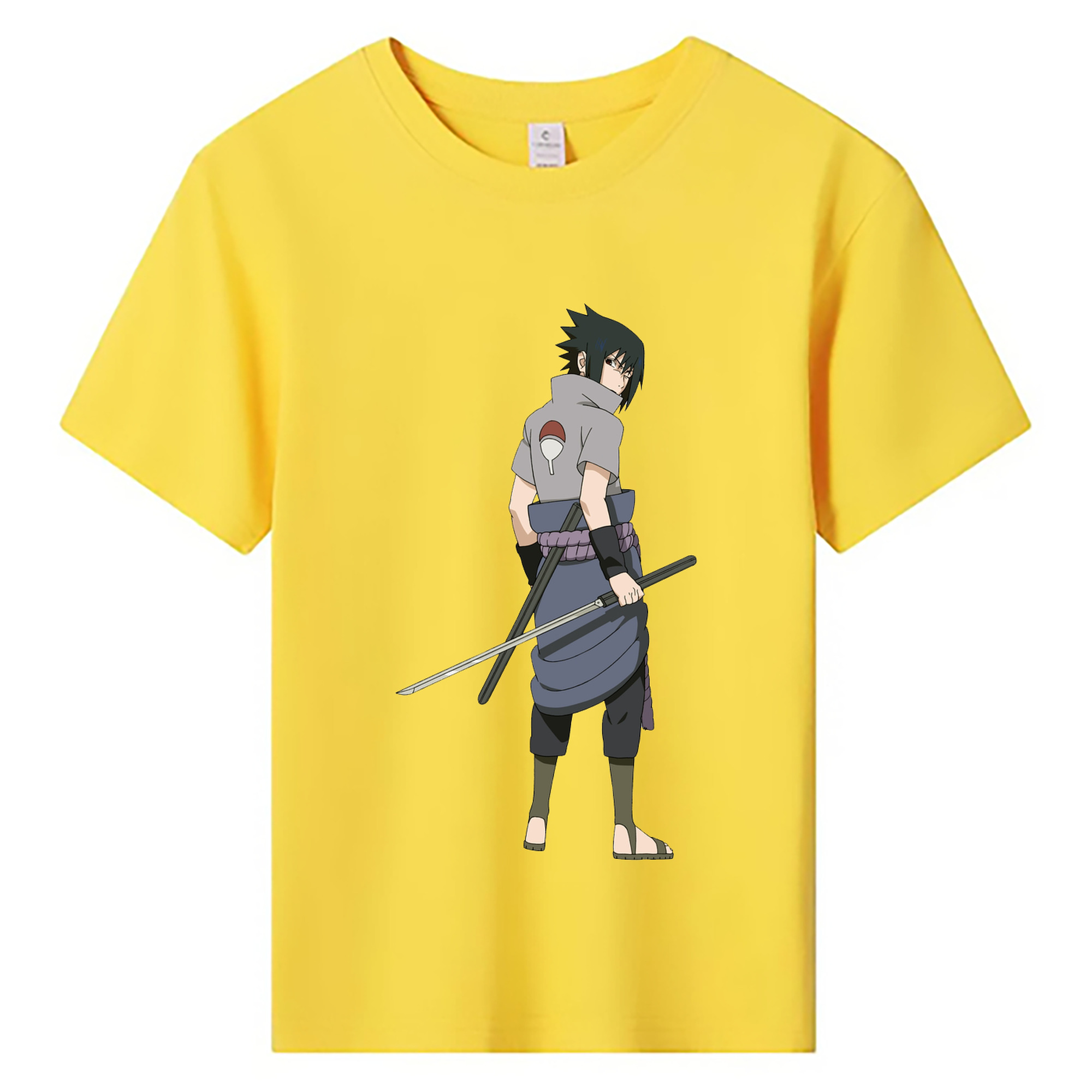 （画像用） NARUTO -ナルト- うちは サスケ Uchiha Sasuke 綿100％キッズTシャツ（フロントプリント）