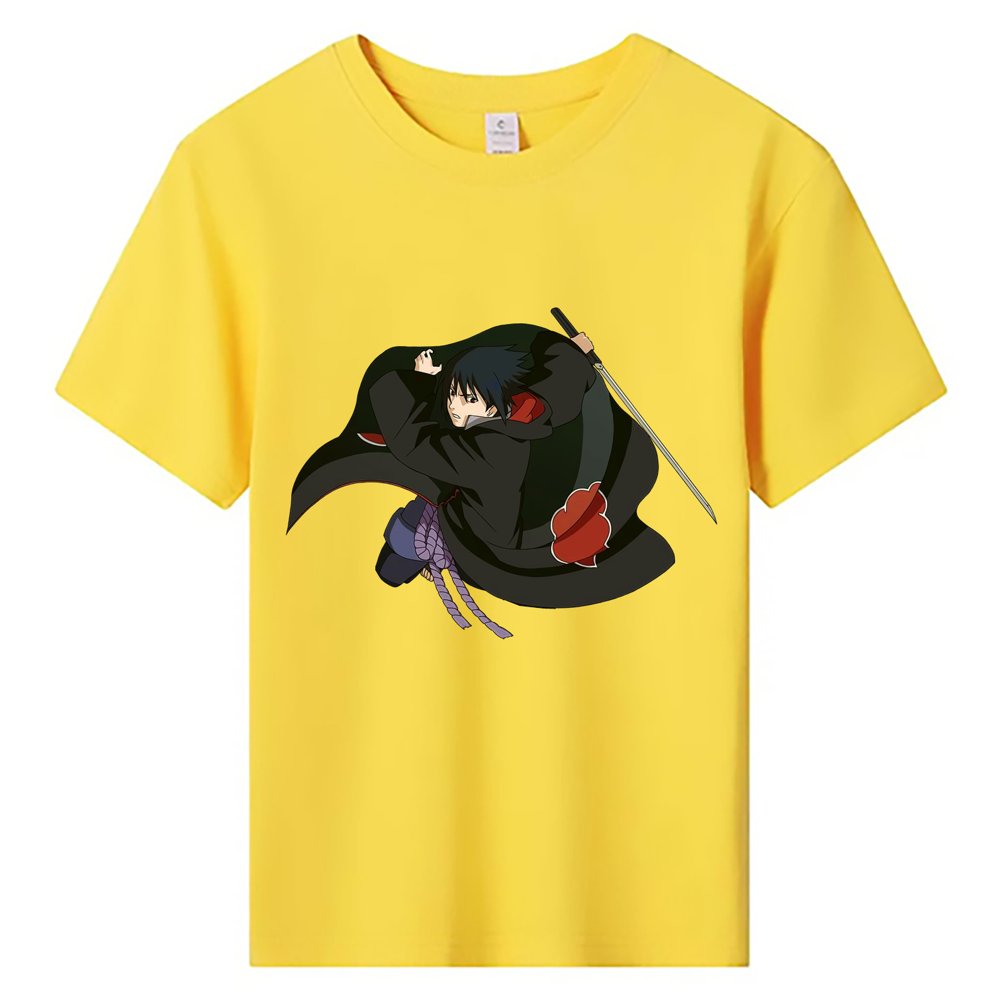 （画像用） NARUTO -ナルト- うちは サスケ Uchiha Sasuke 綿100％キッズTシャツ（フロントプリント）