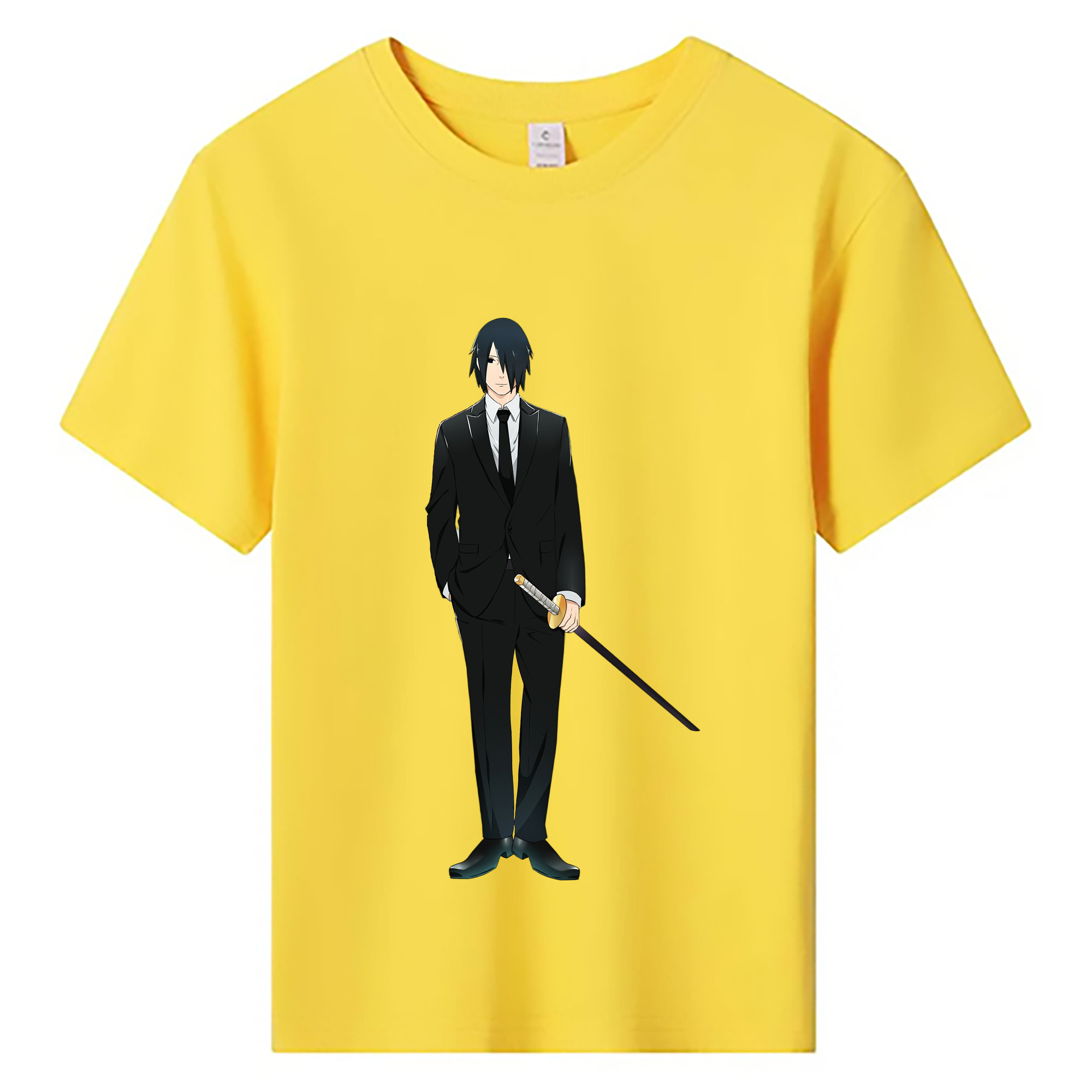 （画像用） NARUTO -ナルト- うちは サスケ Uchiha Sasuke 綿100％キッズTシャツ（フロントプリント）