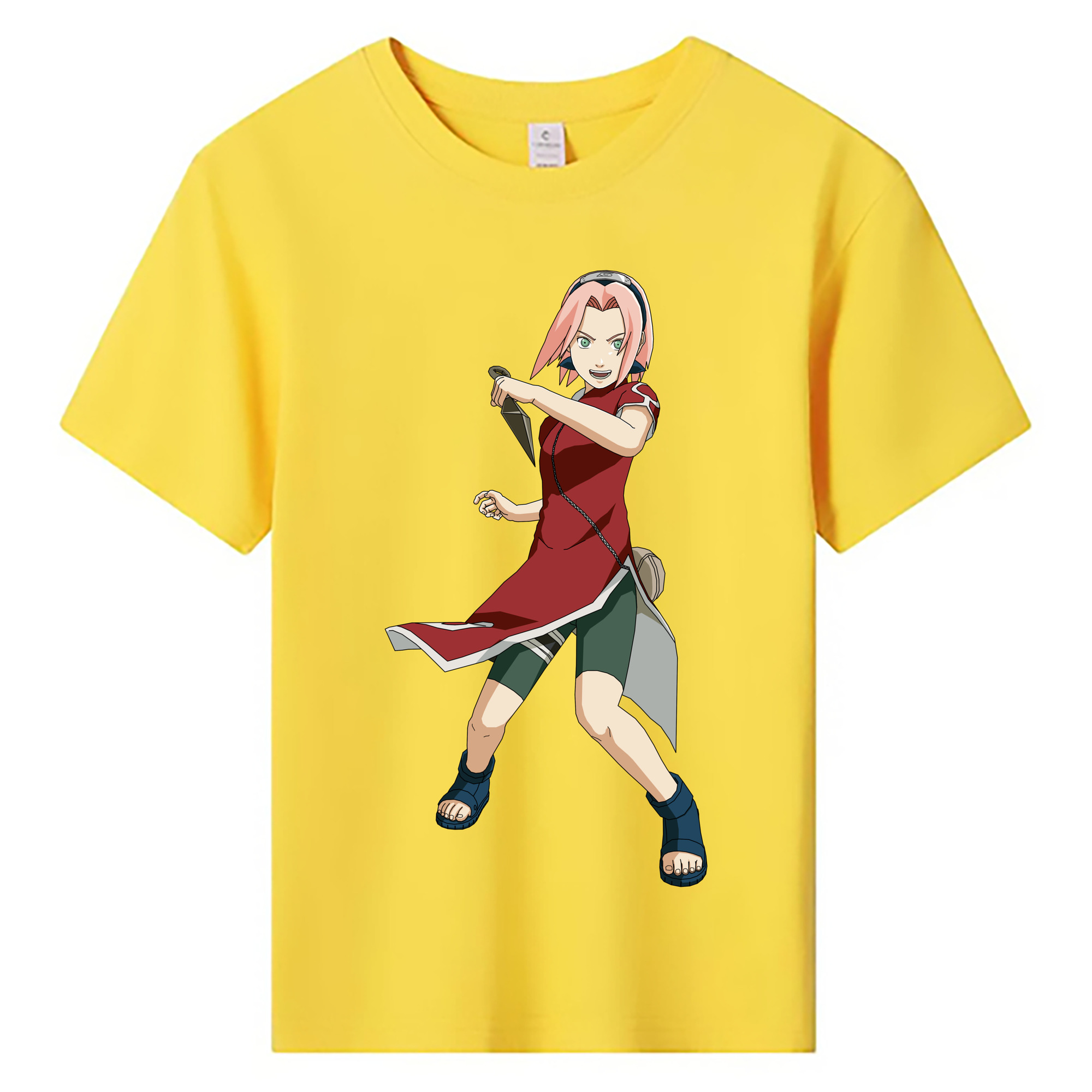 （画像用） NARUTO -ナルト- 春野サクラ Haruno Sakura 綿100％キッズTシャツ（フロントプリント）