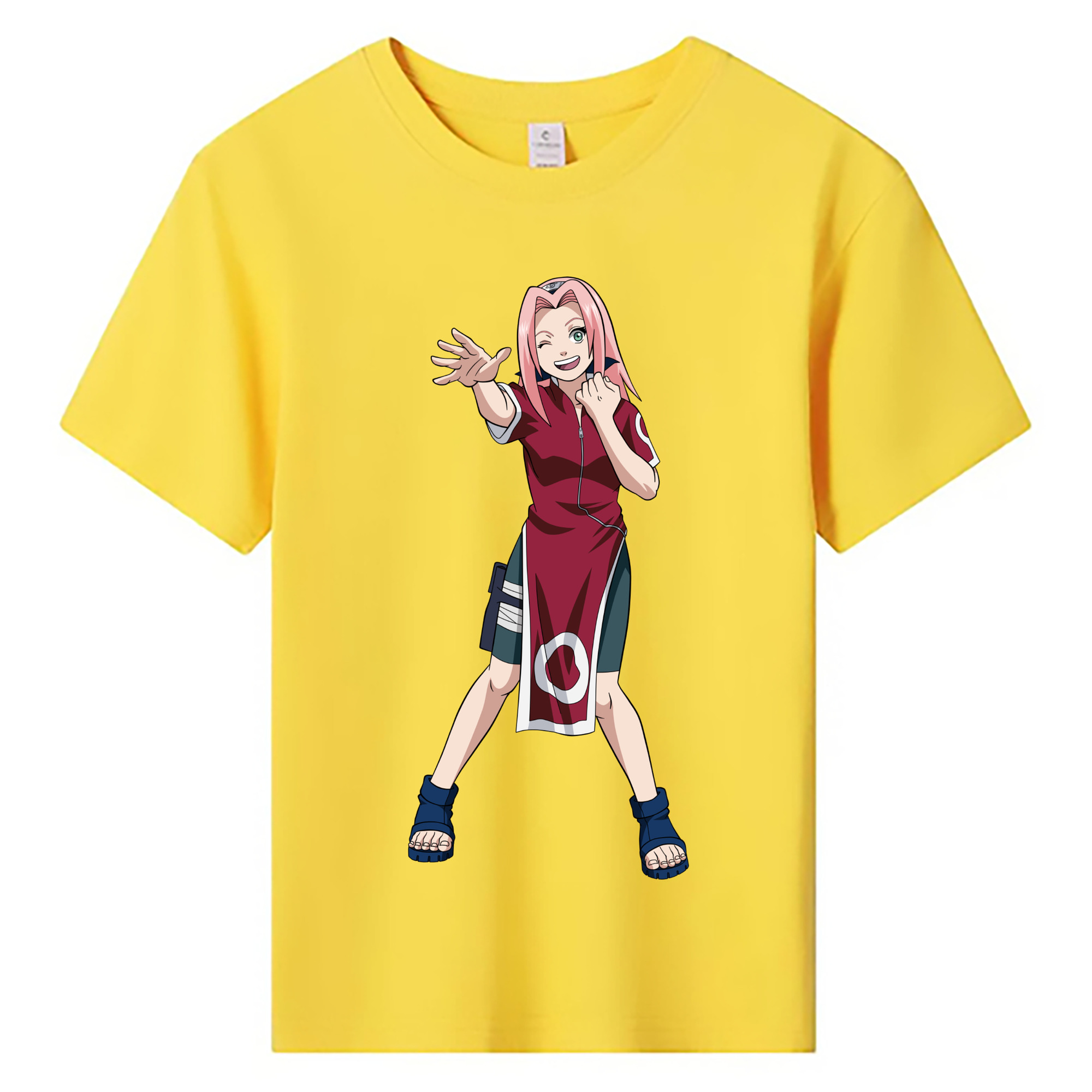 （画像用） NARUTO -ナルト- 春野サクラ Haruno Sakura 綿100％キッズTシャツ（フロントプリント）