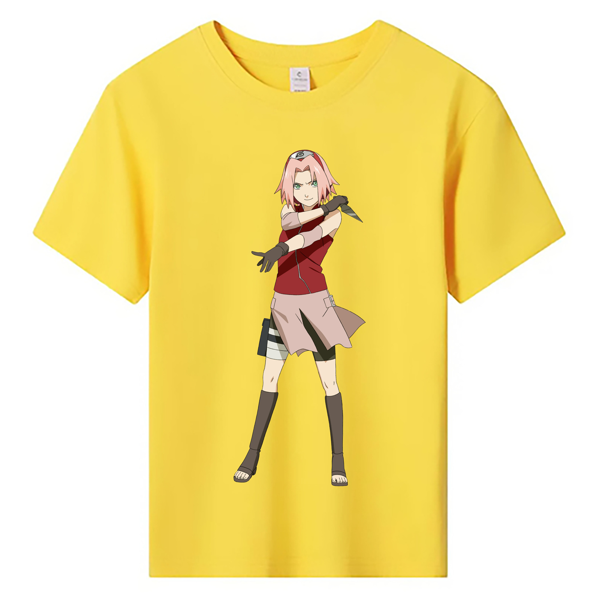 （画像用） NARUTO -ナルト- 春野サクラ Haruno Sakura 綿100％キッズTシャツ（フロントプリント）