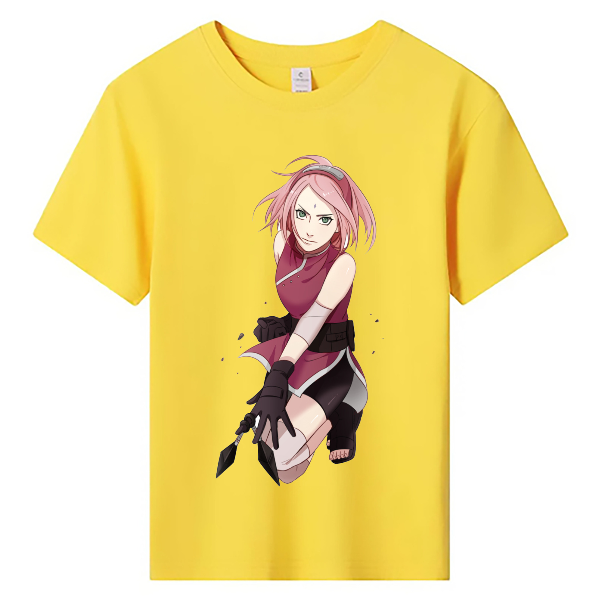 （画像用） NARUTO -ナルト- 春野サクラ Haruno Sakura 綿100％キッズTシャツ（フロントプリント）
