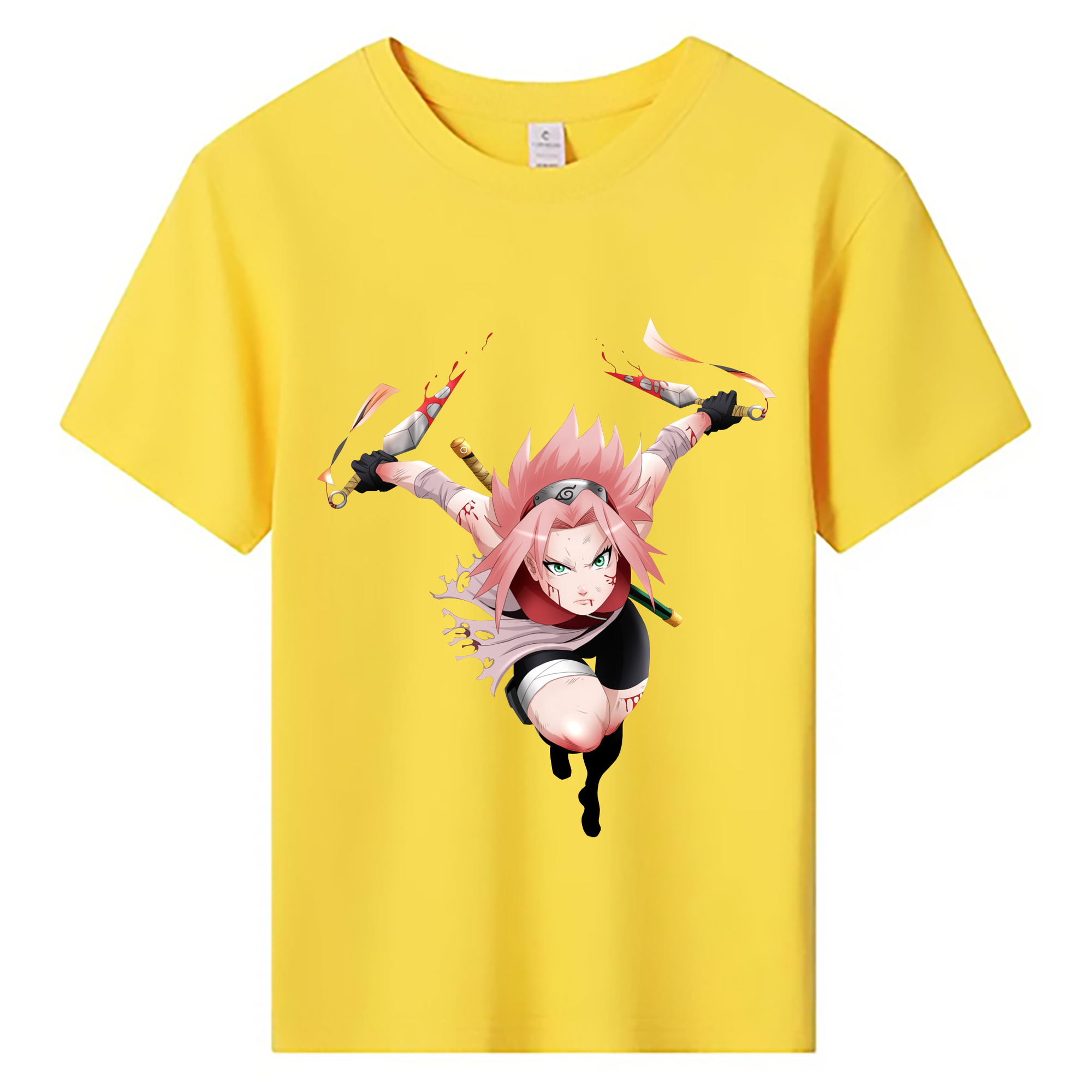 （画像用） NARUTO -ナルト- 春野サクラ Haruno Sakura 綿100％キッズTシャツ（フロントプリント）