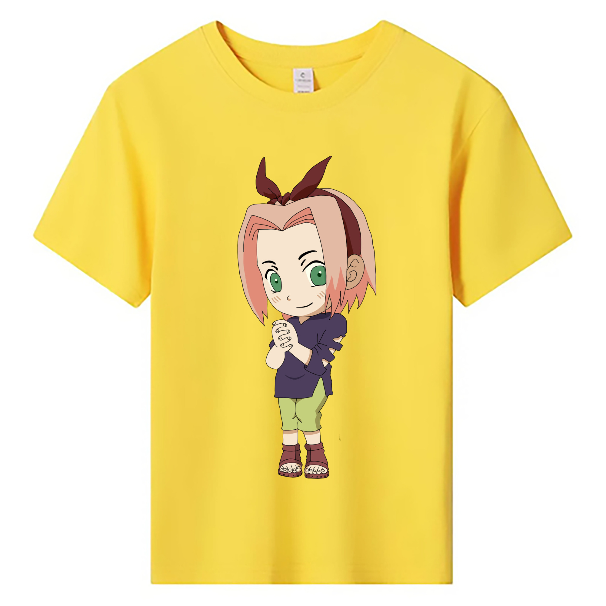 （画像用） NARUTO -ナルト- 春野サクラ Haruno Sakura 綿100％キッズTシャツ（フロントプリント）