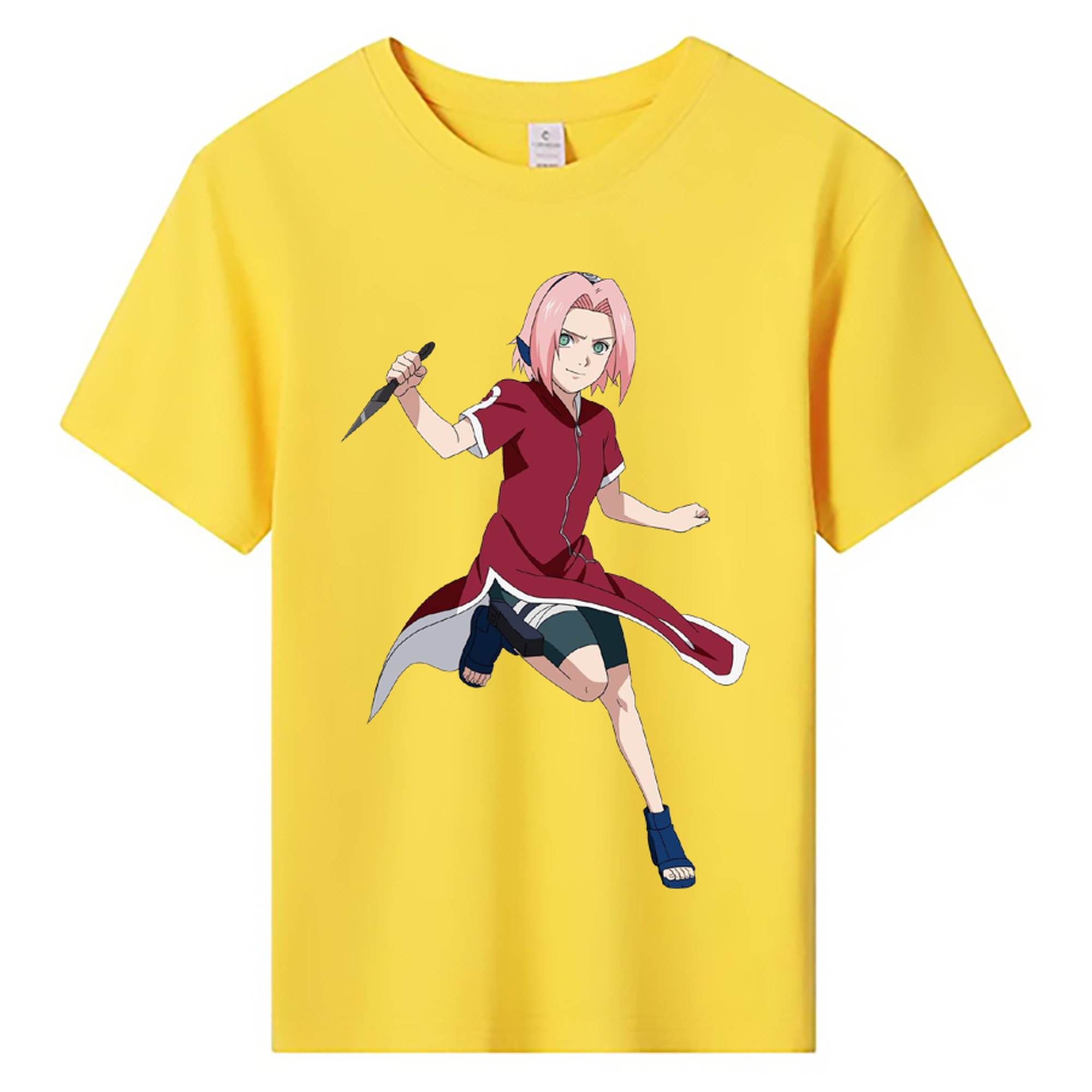 （画像用） NARUTO -ナルト- 春野サクラ Haruno Sakura 綿100％キッズTシャツ（フロントプリント）