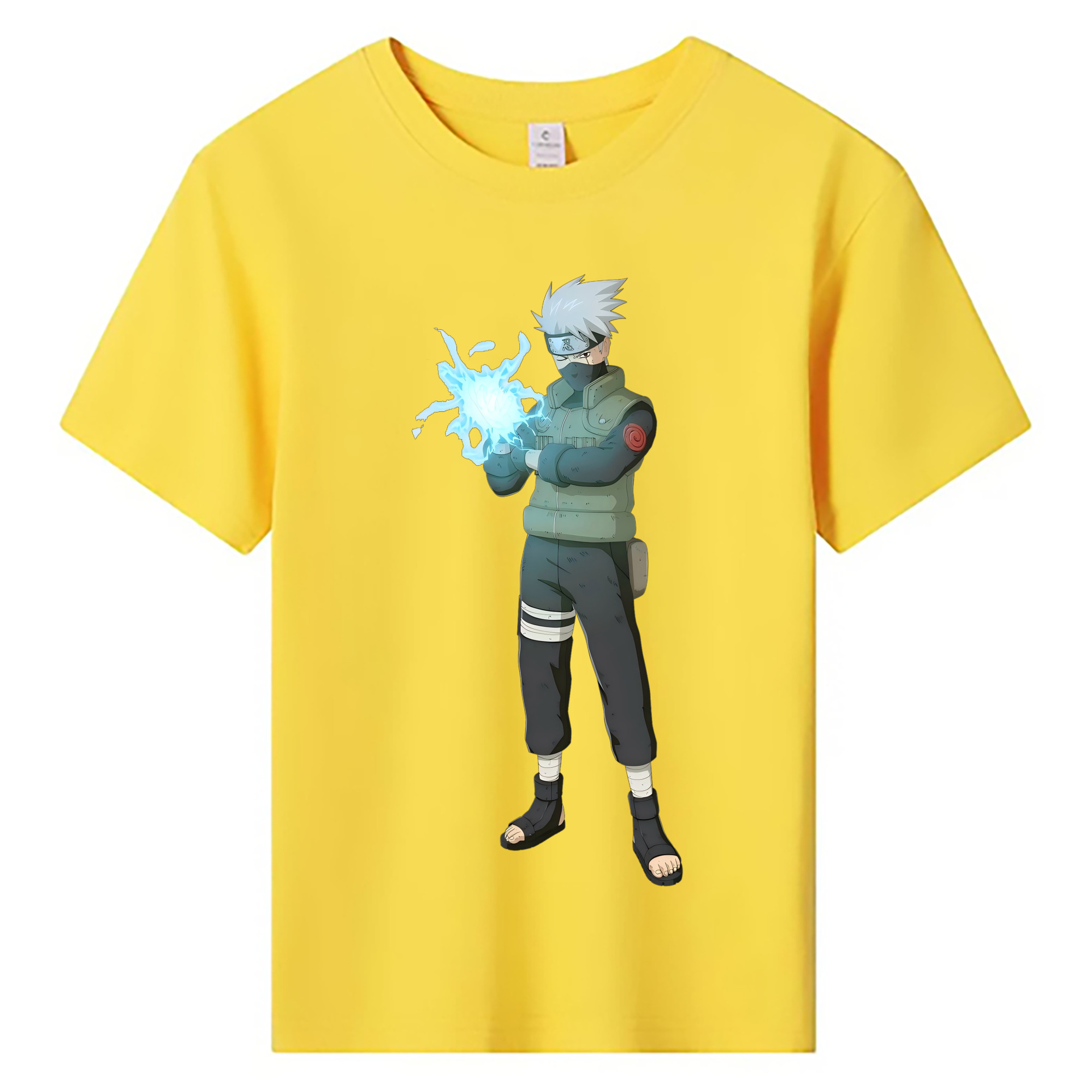 （画像用） NARUTO -ナルト- はたけ カカシ Hatake Kakashi 綿100％キッズTシャツ（フロントプリント）