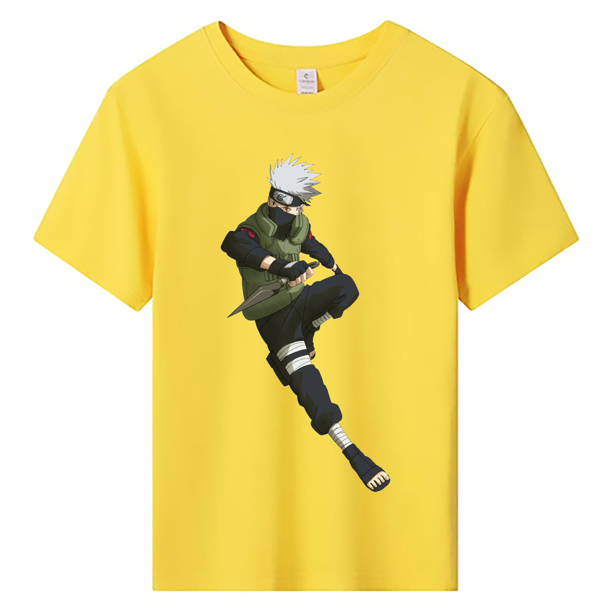 （画像用） NARUTO -ナルト- はたけ カカシ Hatake Kakashi 綿100％キッズTシャツ（フロントプリント）