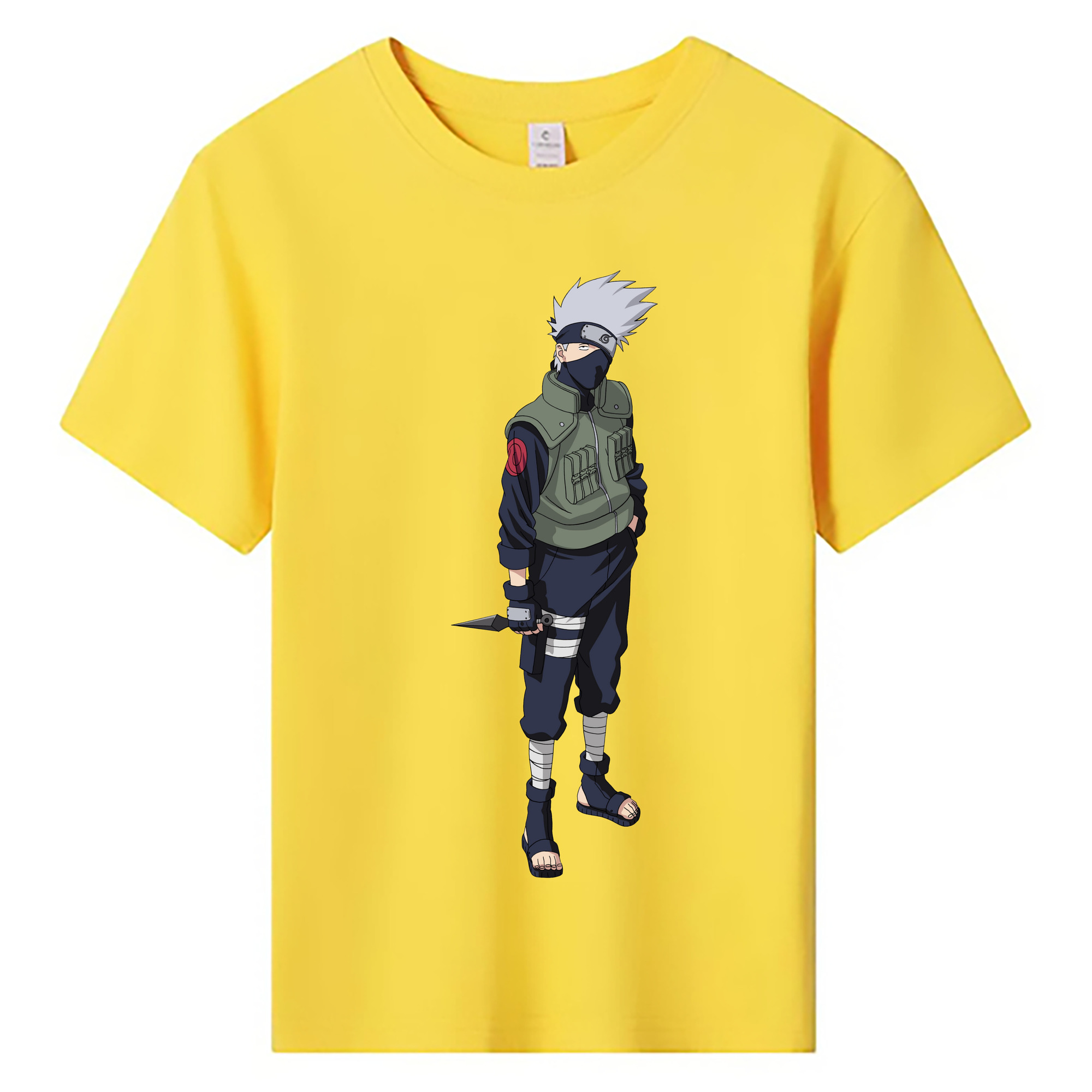 （画像用） NARUTO -ナルト- はたけ カカシ Hatake Kakashi 綿100％キッズTシャツ（フロントプリント）