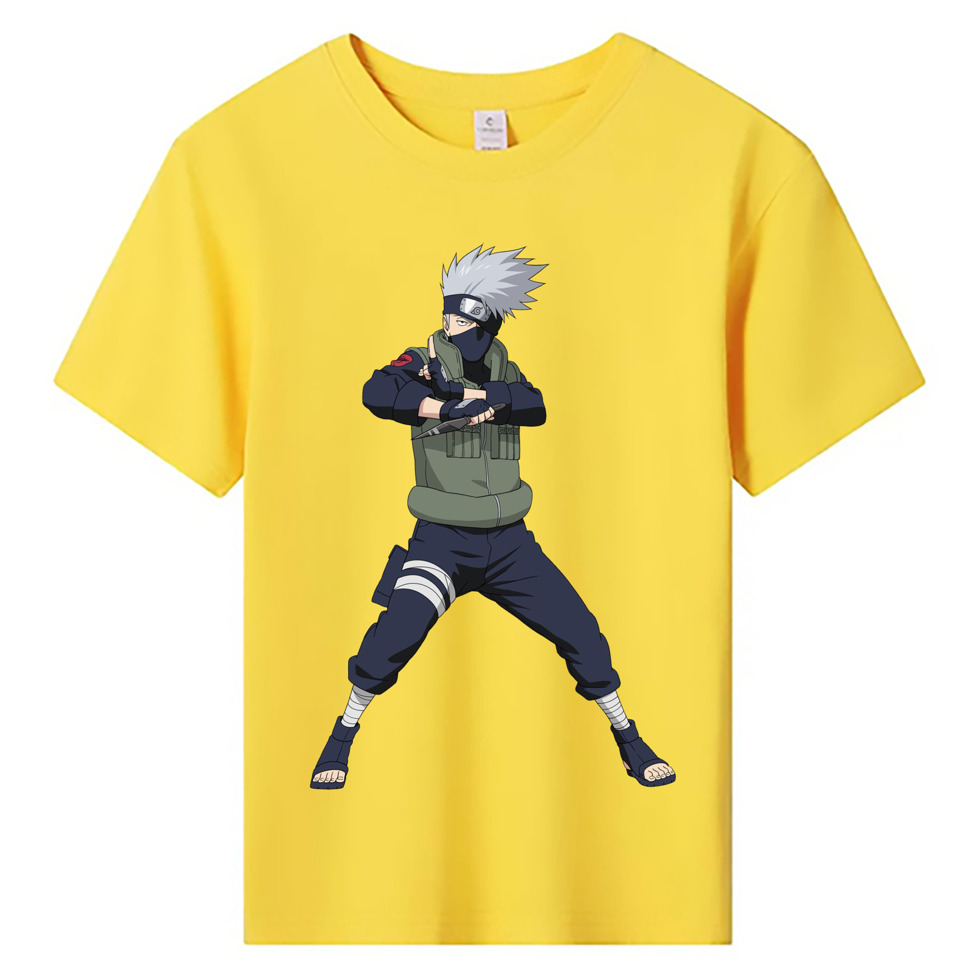 （画像用） NARUTO -ナルト- はたけ カカシ Hatake Kakashi 綿100％キッズTシャツ（フロントプリント）