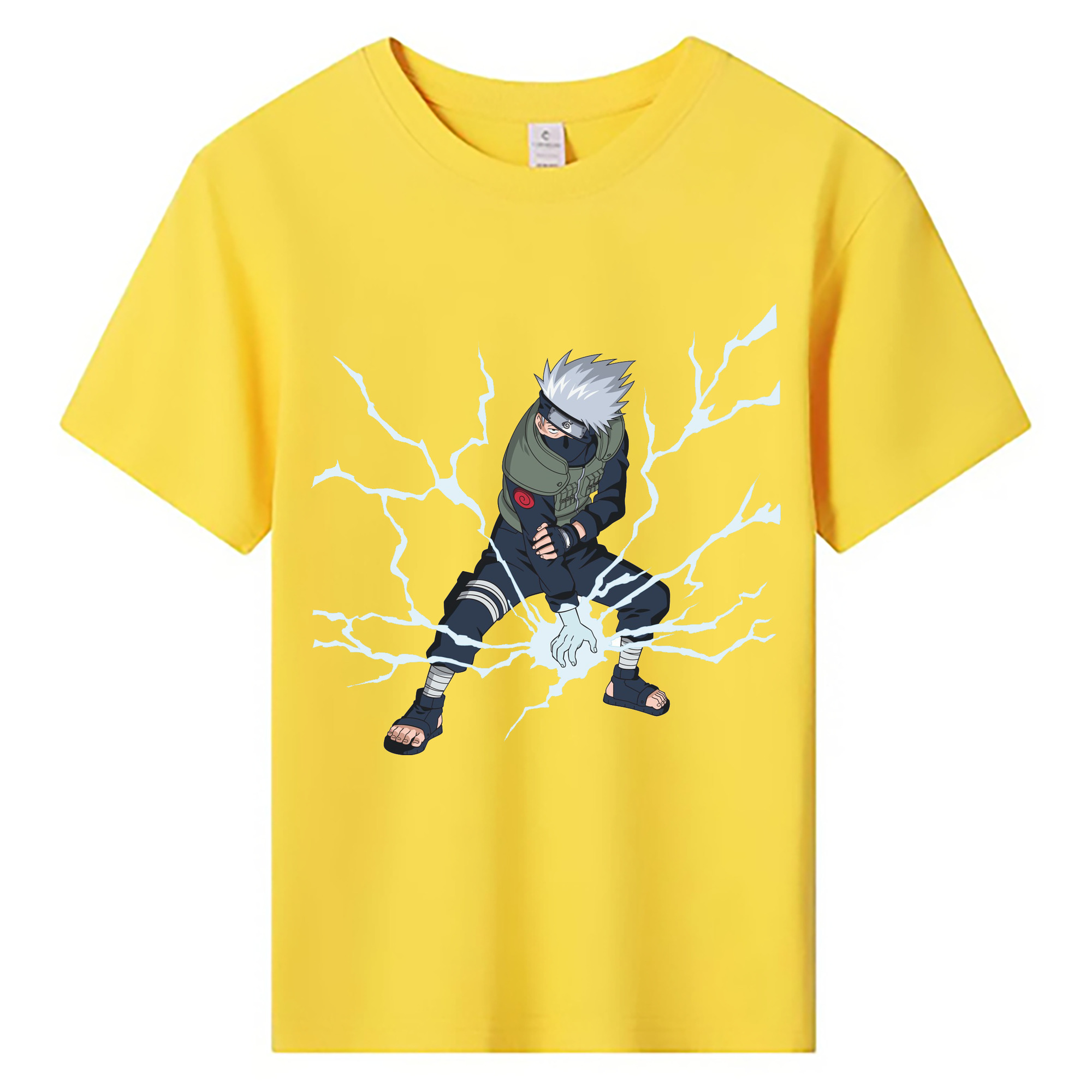 （画像用） NARUTO -ナルト- はたけ カカシ Hatake Kakashi 綿100％キッズTシャツ（フロントプリント）