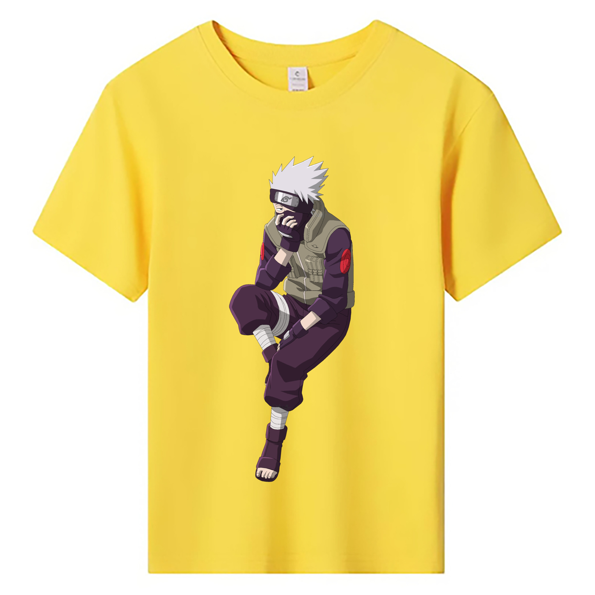 （画像用） NARUTO -ナルト- はたけ カカシ Hatake Kakashi 綿100％キッズTシャツ（フロントプリント）