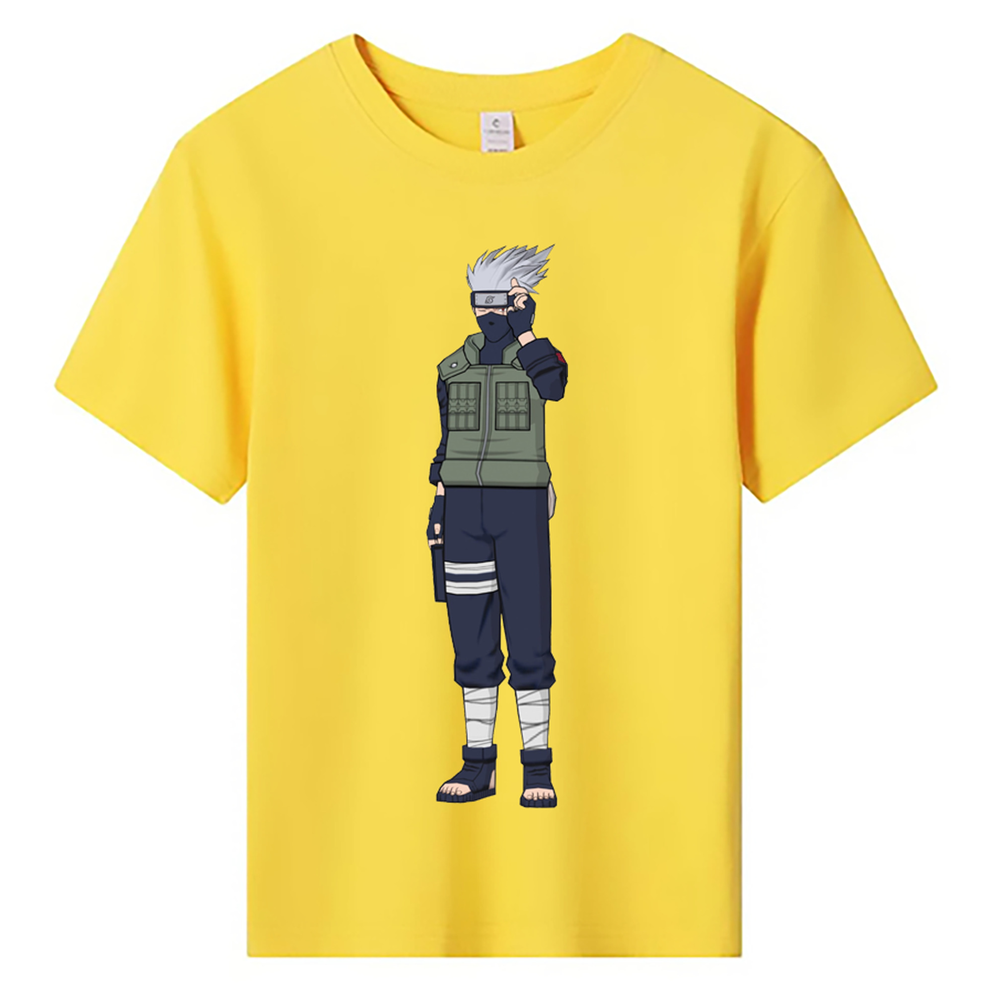 （画像用） NARUTO -ナルト- はたけ カカシ Hatake Kakashi 綿100％キッズTシャツ（フロントプリント）
