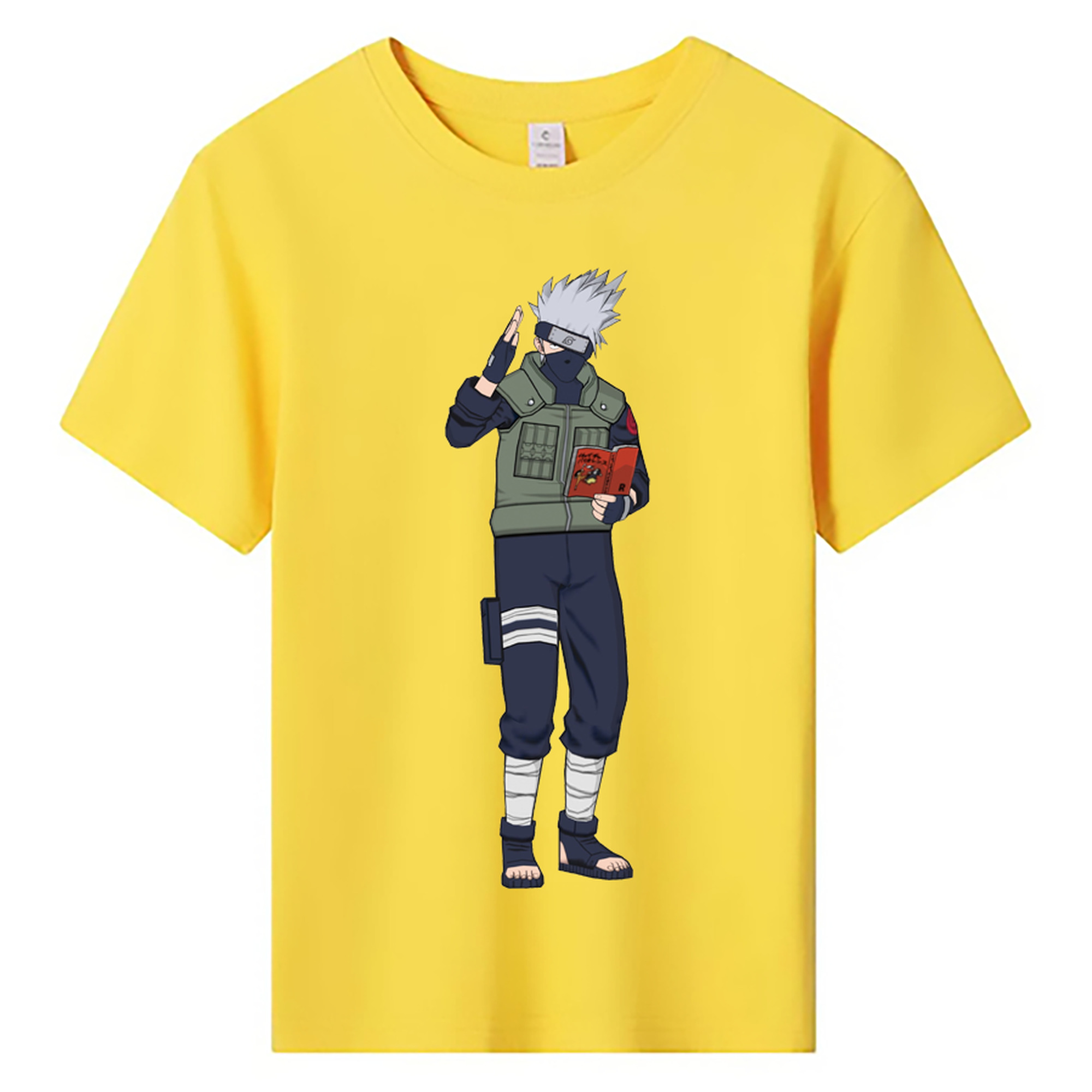 （画像用） NARUTO -ナルト- はたけ カカシ Hatake Kakashi 綿100％キッズTシャツ（フロントプリント）