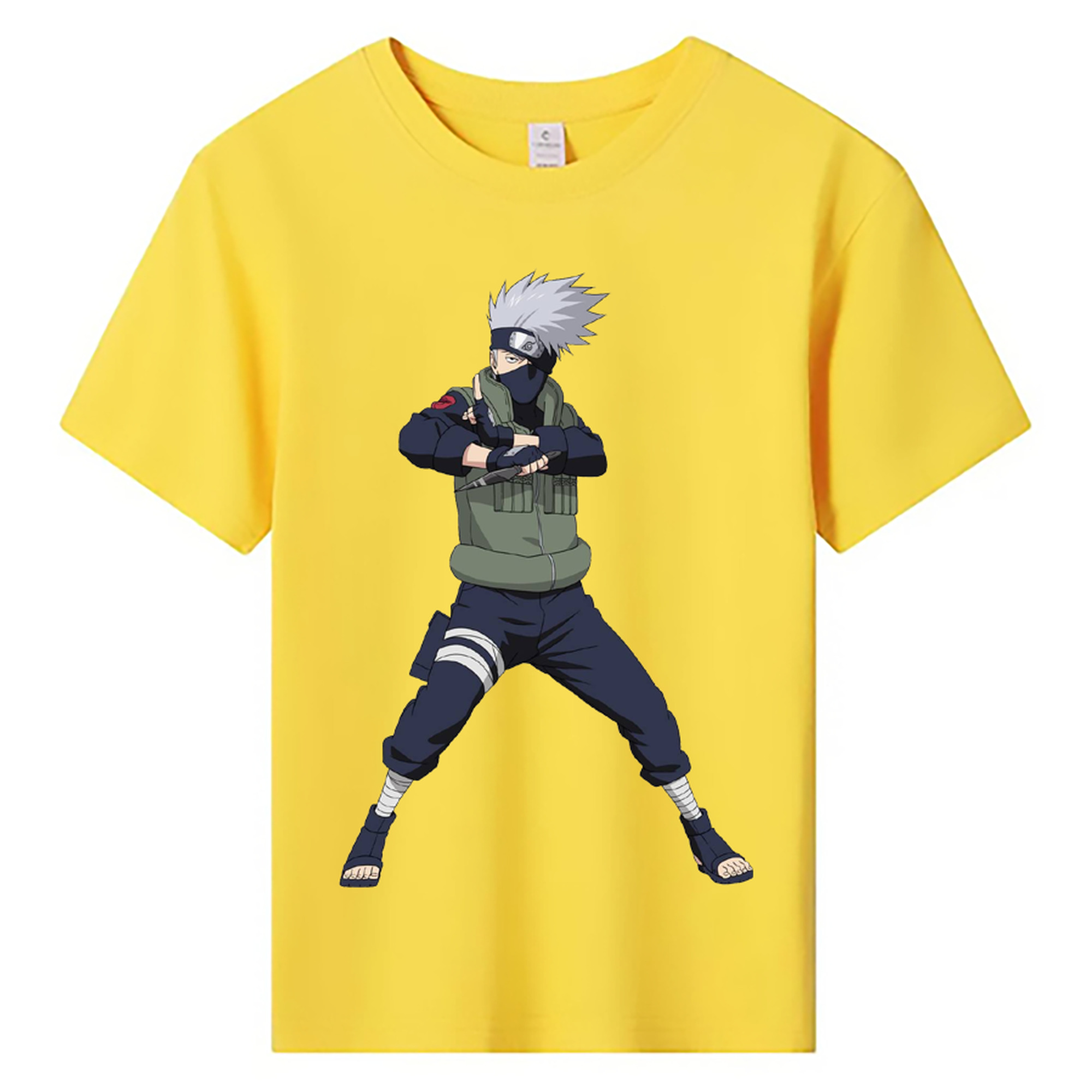 （画像用） NARUTO -ナルト- はたけ カカシ Hatake Kakashi 綿100％キッズTシャツ（フロントプリント）