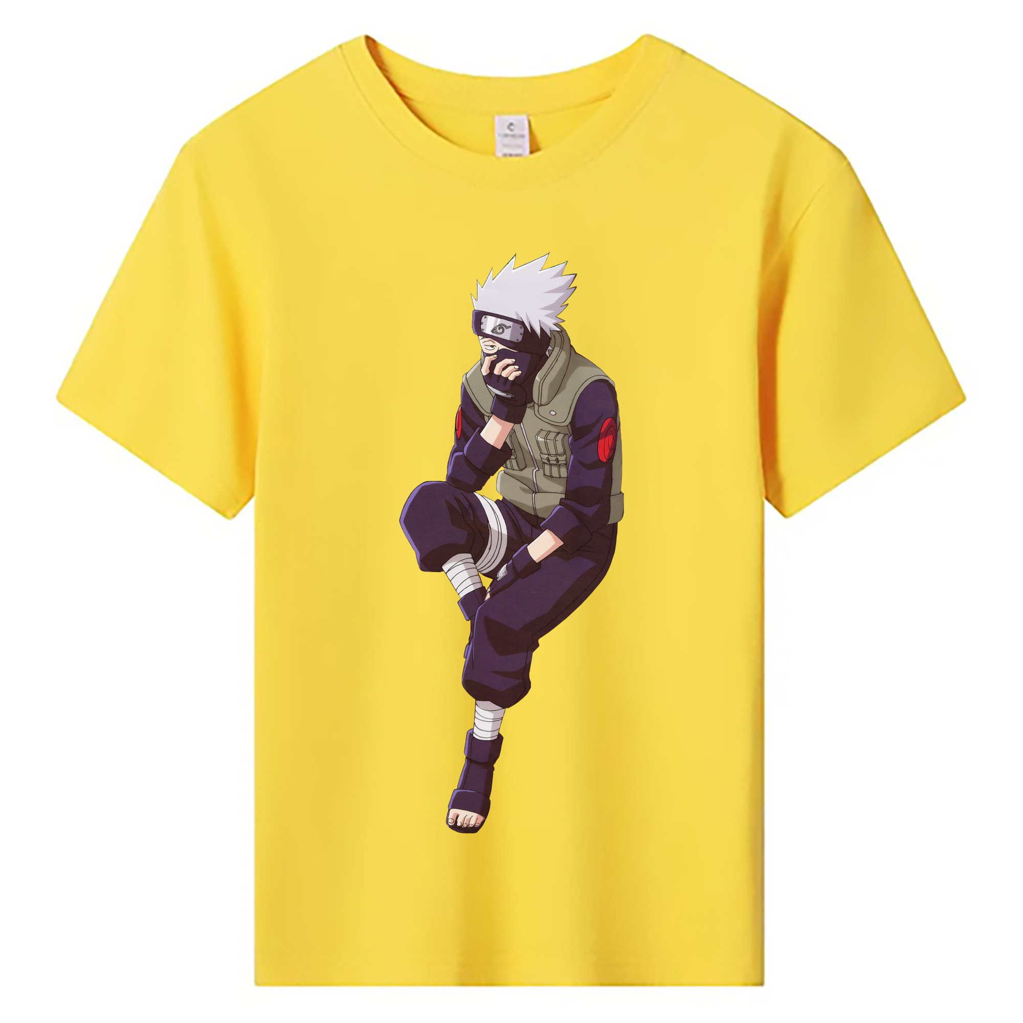 （画像用） NARUTO -ナルト- はたけ カカシ Hatake Kakashi 綿100％キッズTシャツ（フロントプリント）