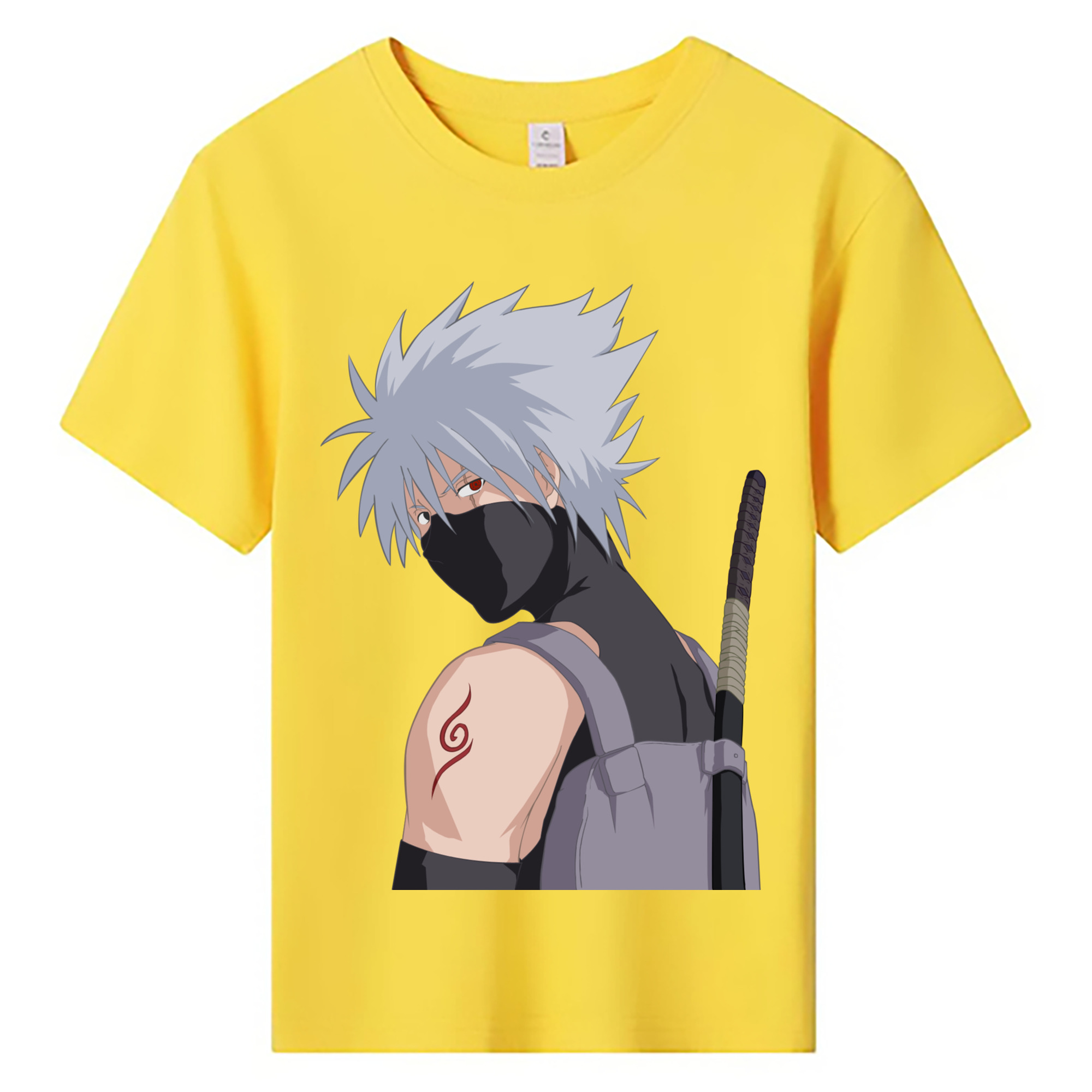 （画像用） NARUTO -ナルト- はたけ カカシ Hatake Kakashi 綿100％キッズTシャツ（フロントプリント）
