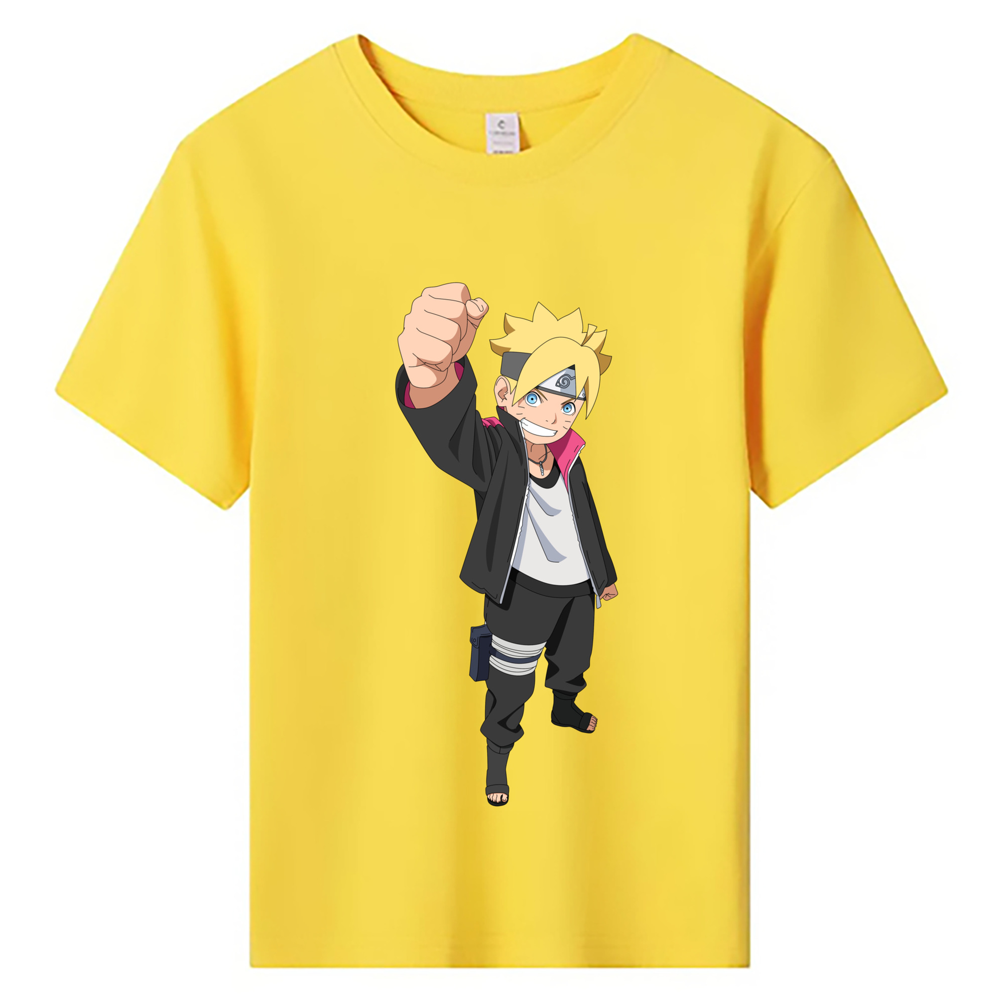 （画像用） NARUTO -ナルト- うずまき ボルト Uzumaki Boruto 綿100％キッズTシャツ（フロントプリント）