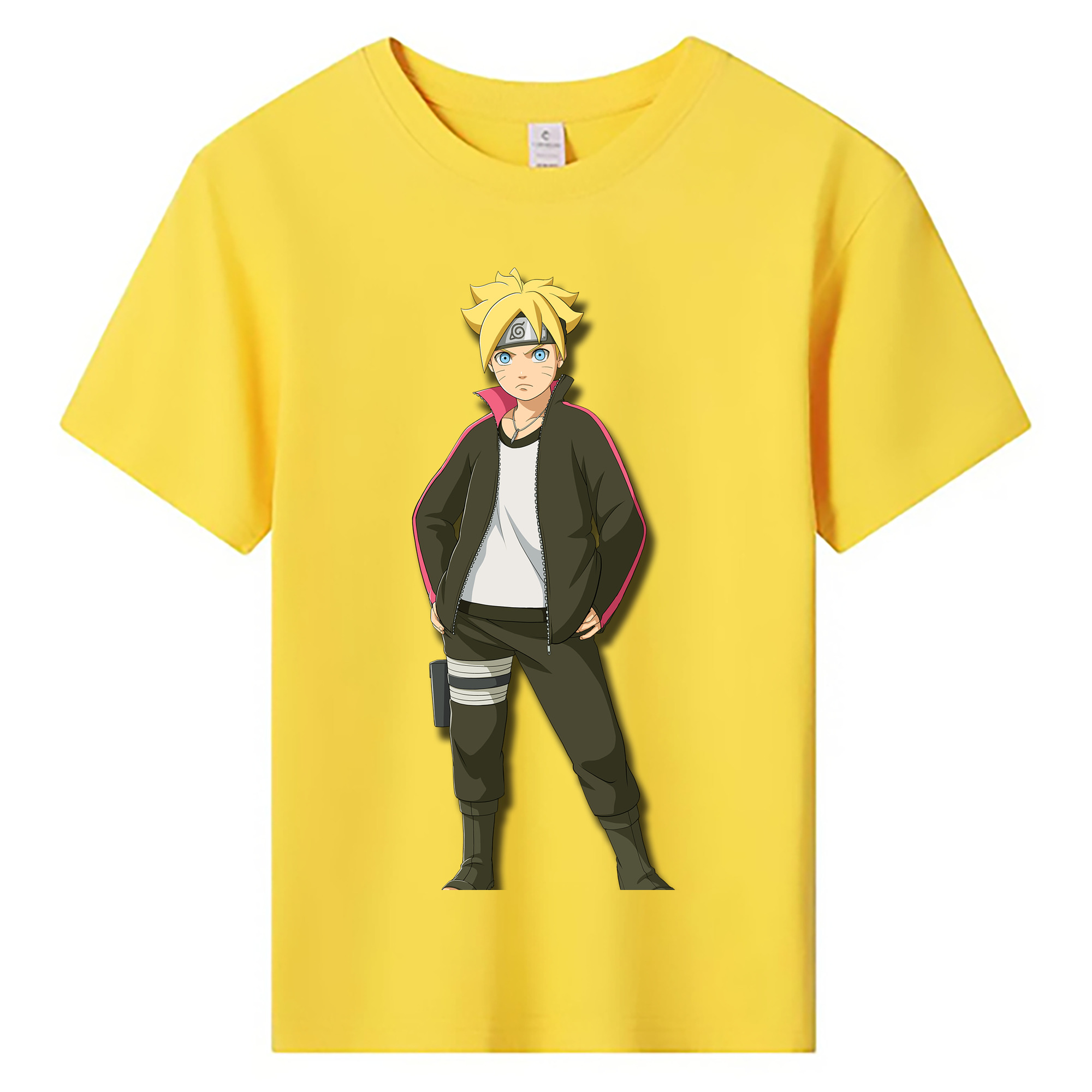 （画像用） NARUTO -ナルト- うずまき ボルト Uzumaki Boruto 綿100％キッズTシャツ（フロントプリント）