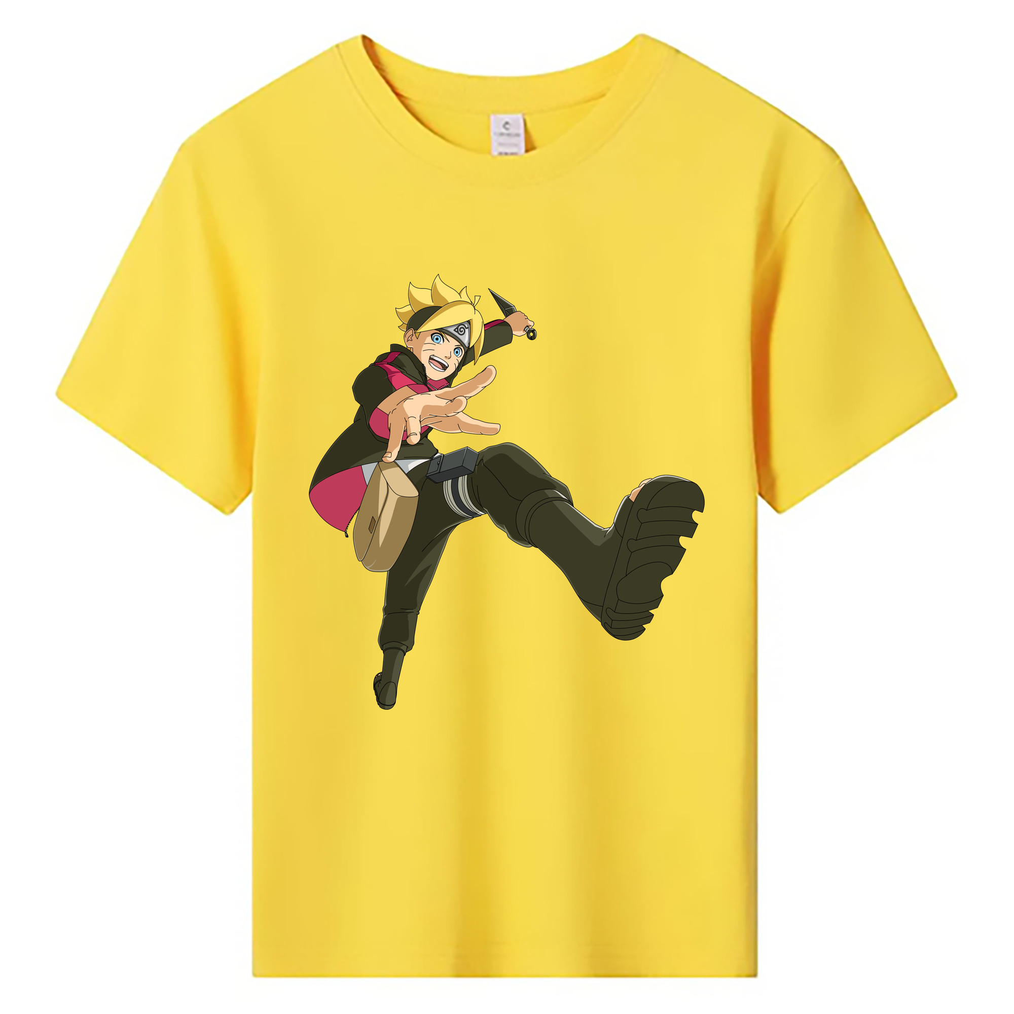 （画像用） NARUTO -ナルト- うずまき ボルト Uzumaki Boruto 綿100％キッズTシャツ（フロントプリント）