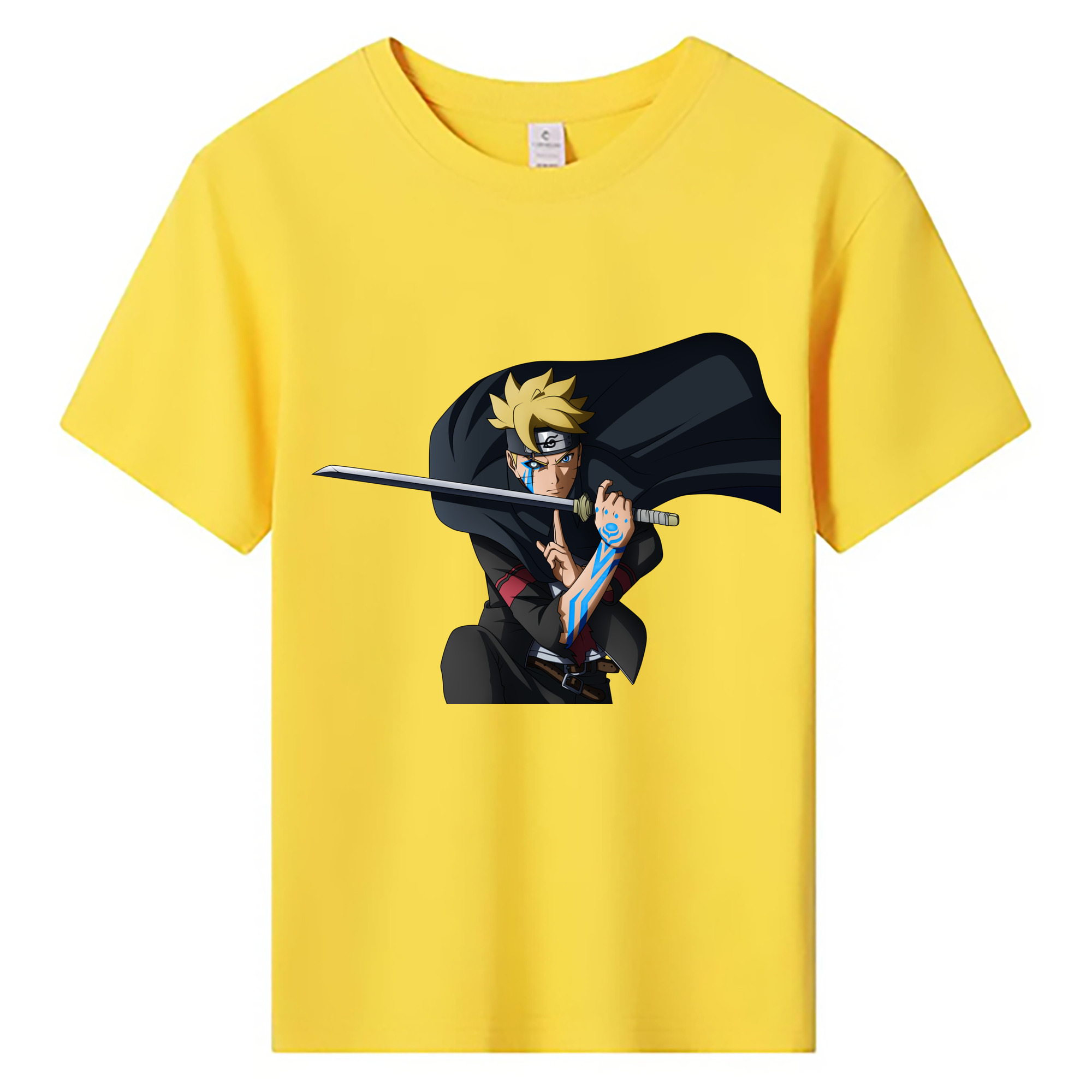 （画像用） NARUTO -ナルト- うずまき ボルト Uzumaki Boruto 綿100％キッズTシャツ（フロントプリント）