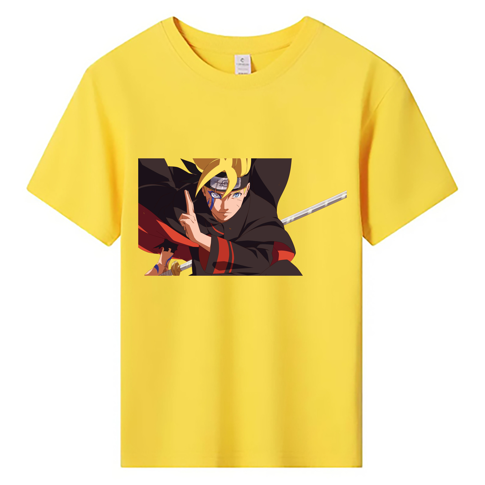 （画像用） NARUTO -ナルト- うずまき ボルト Uzumaki Boruto 綿100％キッズTシャツ（フロントプリント）