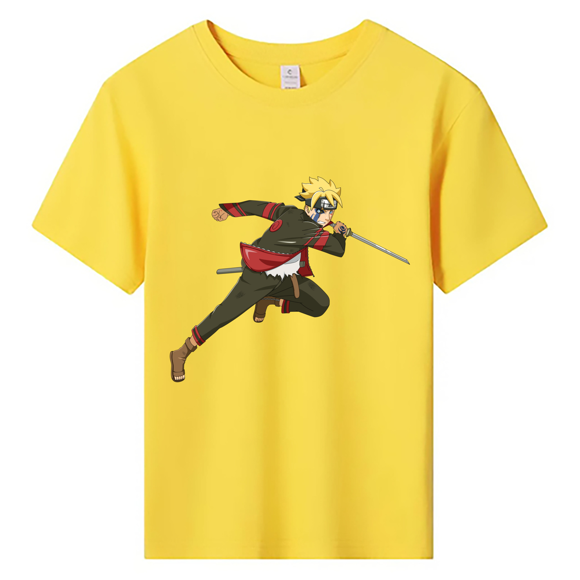 （画像用） NARUTO -ナルト- うずまき ボルト Uzumaki Boruto 綿100％キッズTシャツ（フロントプリント）
