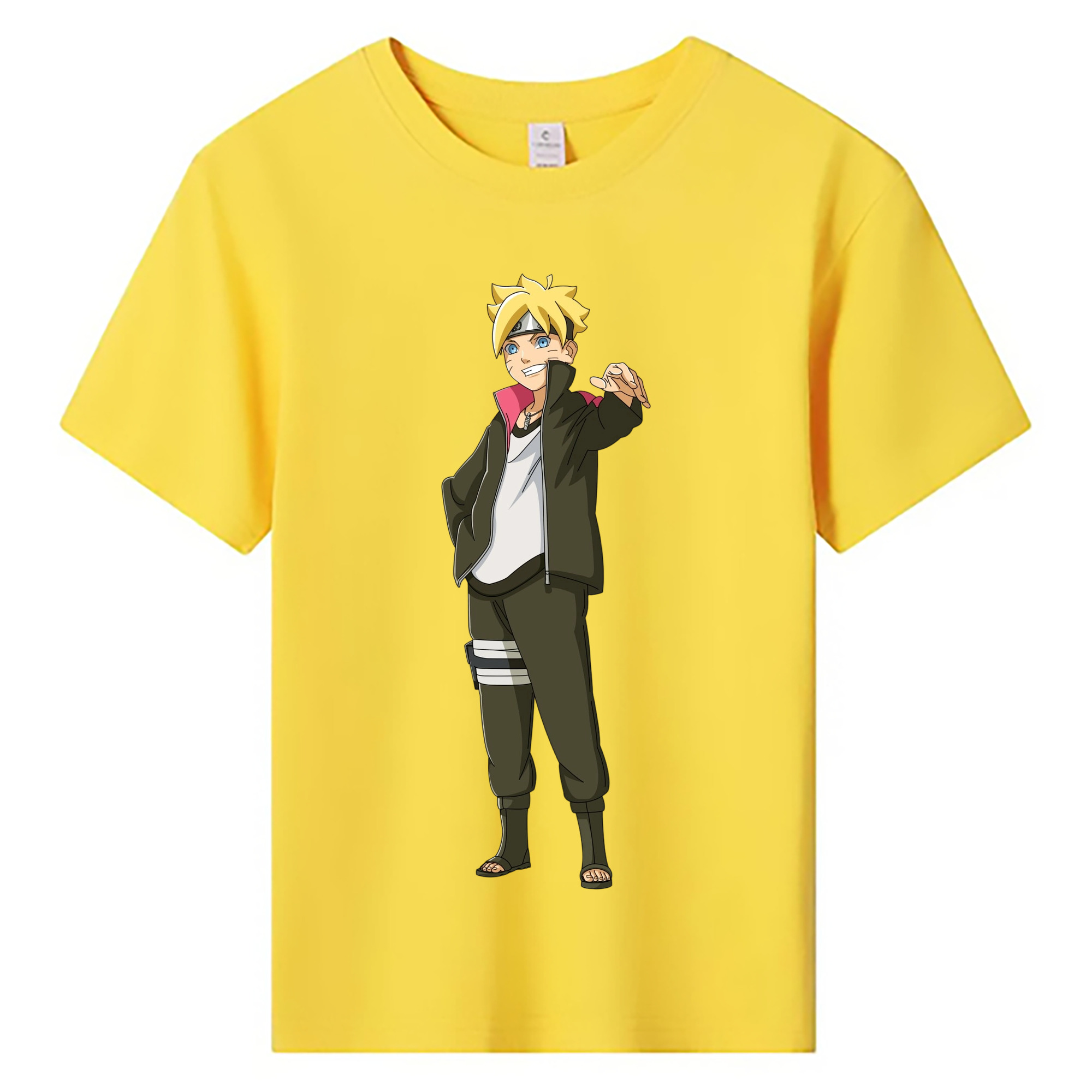 （画像用） NARUTO -ナルト- うずまき ボルト Uzumaki Boruto 綿100％キッズTシャツ（フロントプリント）