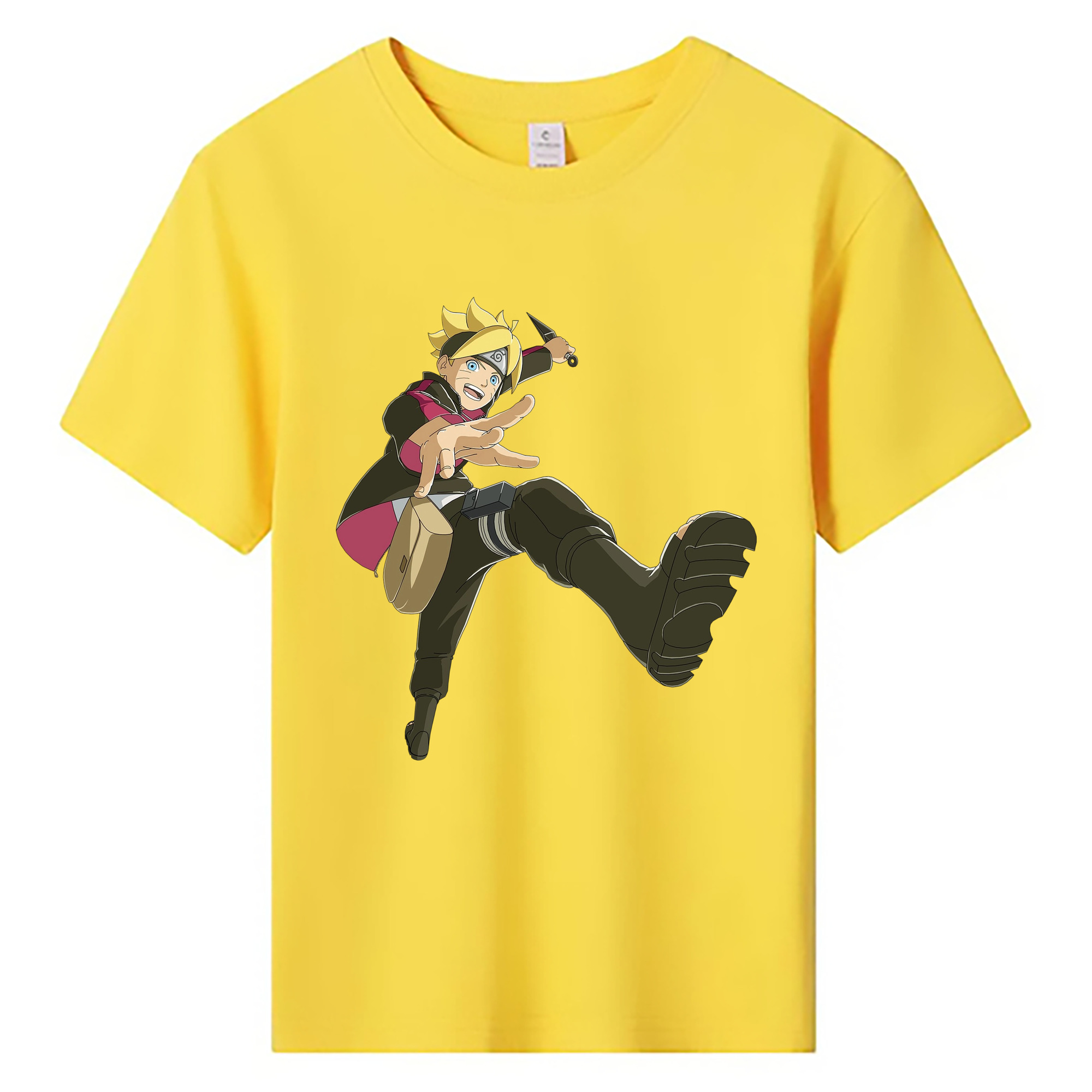 （画像用） NARUTO -ナルト- うずまき ボルト Uzumaki Boruto 綿100％キッズTシャツ（フロントプリント）