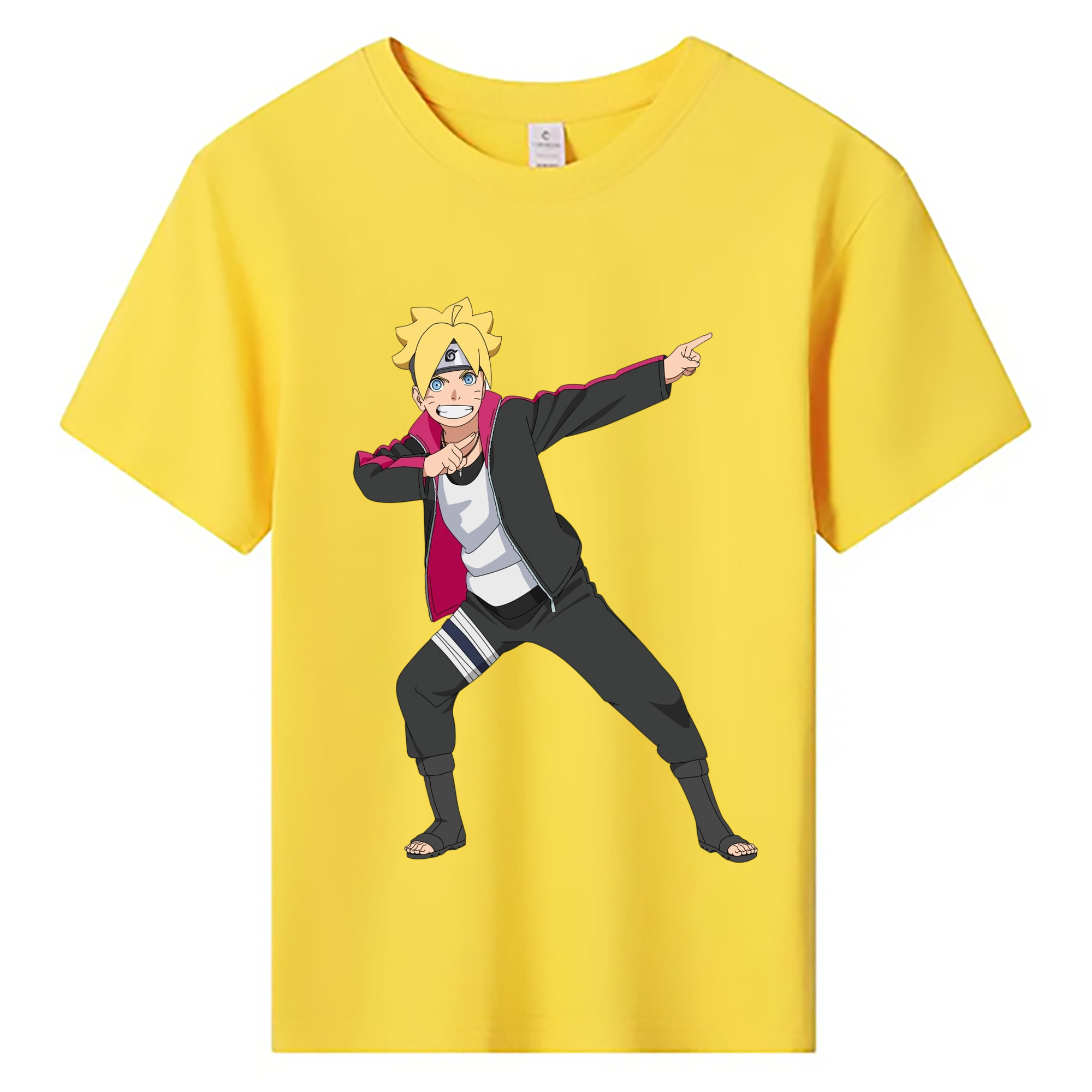 （画像用） NARUTO -ナルト- うずまき ボルト Uzumaki Boruto 綿100％キッズTシャツ（フロントプリント）