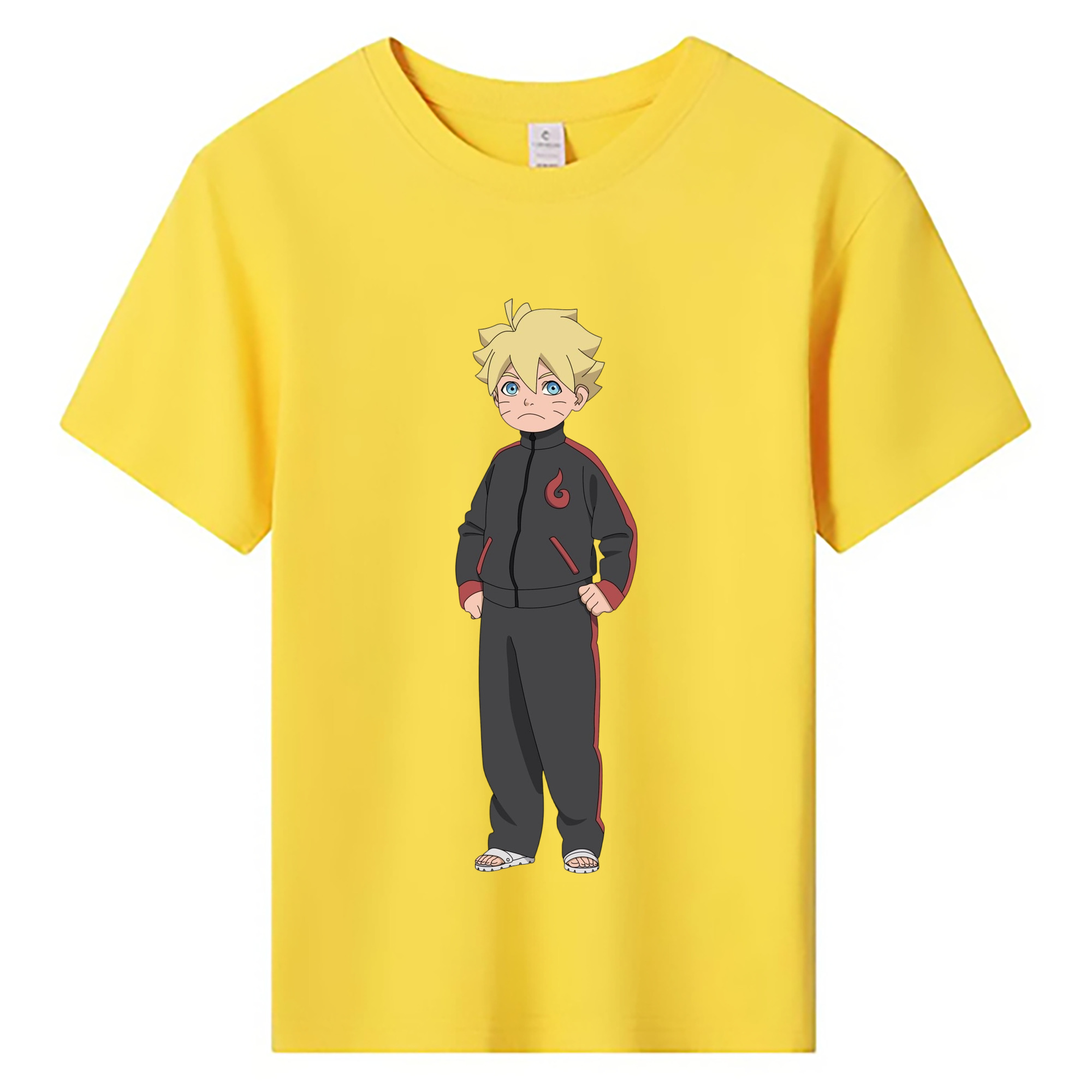 （画像用） NARUTO -ナルト- うずまき ボルト Uzumaki Boruto 綿100％キッズTシャツ（フロントプリント）